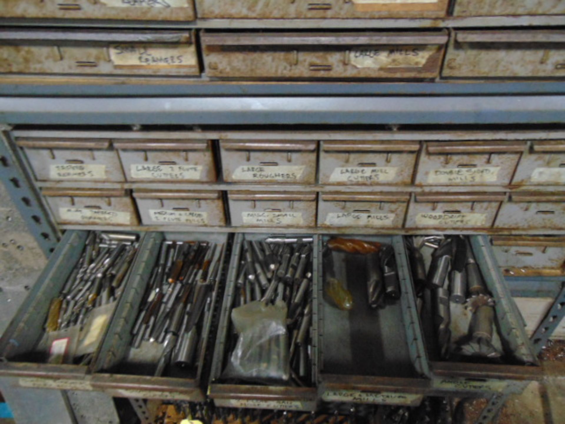 LOT CONSISTING OF: assorted reamers, counterbores & endmills, w/(2) cabinets - Image 2 of 7