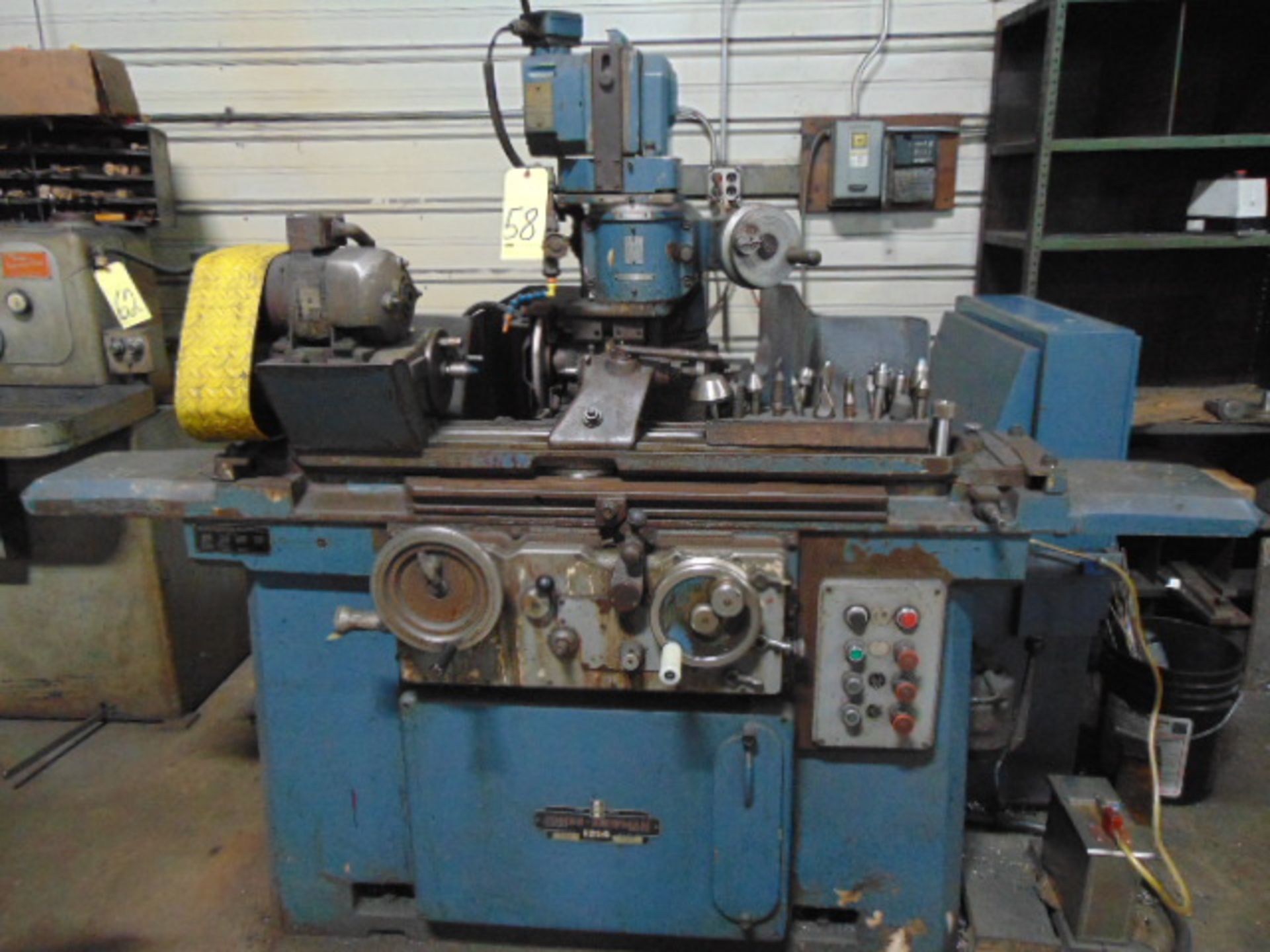 UNIVERSAL CYLINDRICAL GRINDER, JONES & SHIPMAN 8” X 24” MDL. 1314, swivel head, belt driven work