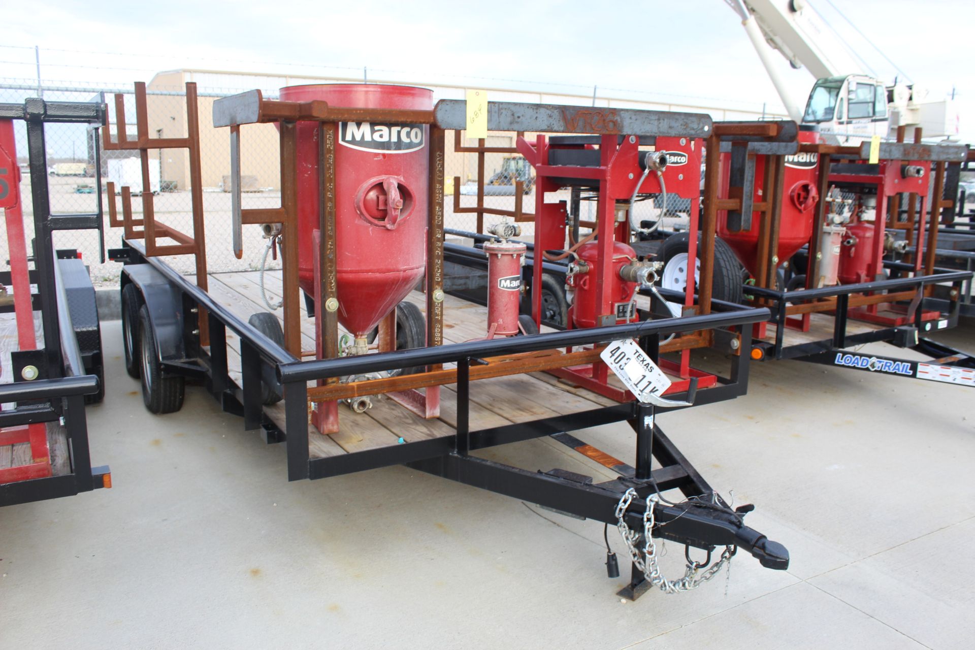 PORTABLE OFF-SITE SANDBLAST TRAILER, 16', w/Marco blast pot, dryer & accumulator