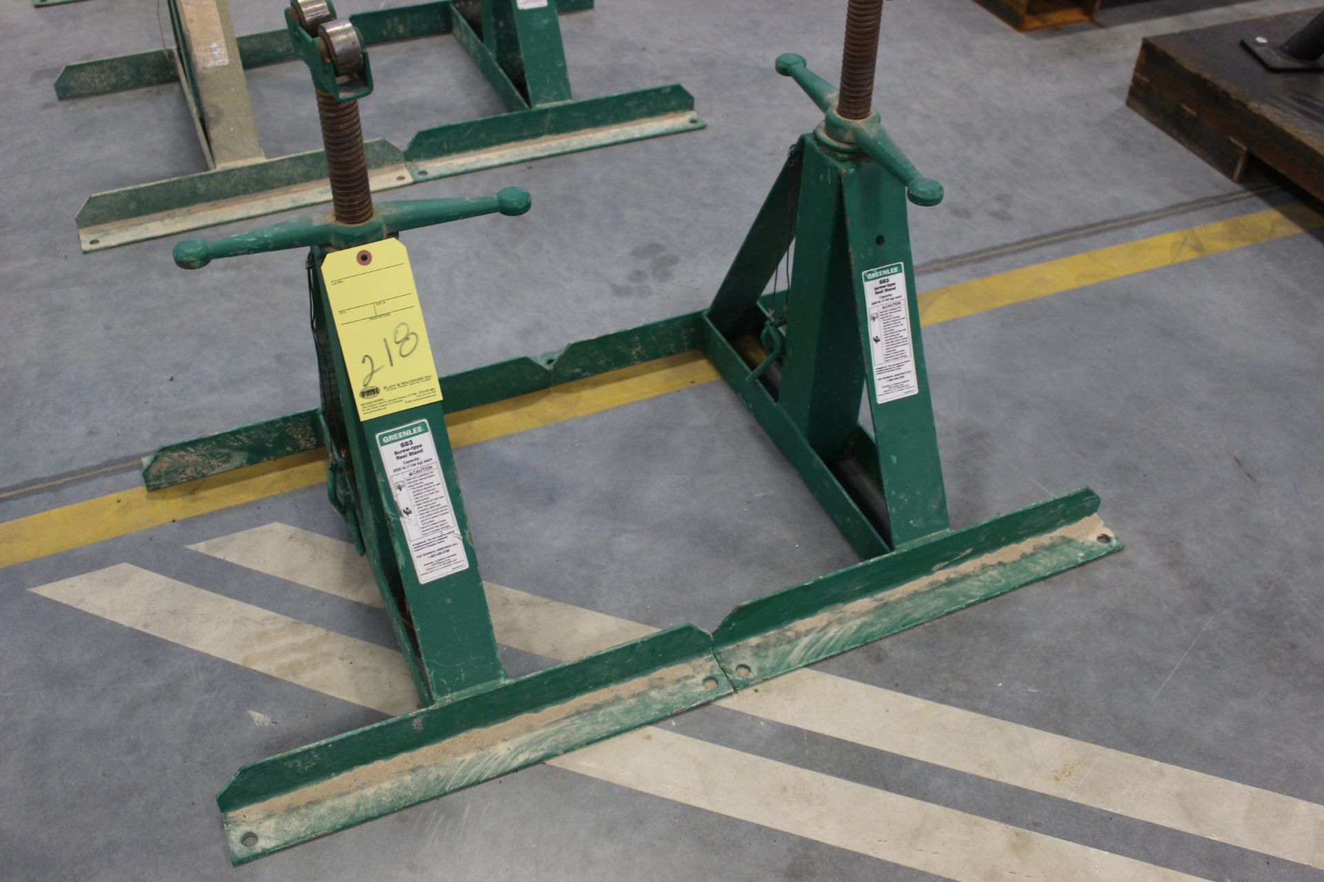 LOT OF SCREW TYPE REEL STANDS, GREENLEE MDL. 683 (one set)