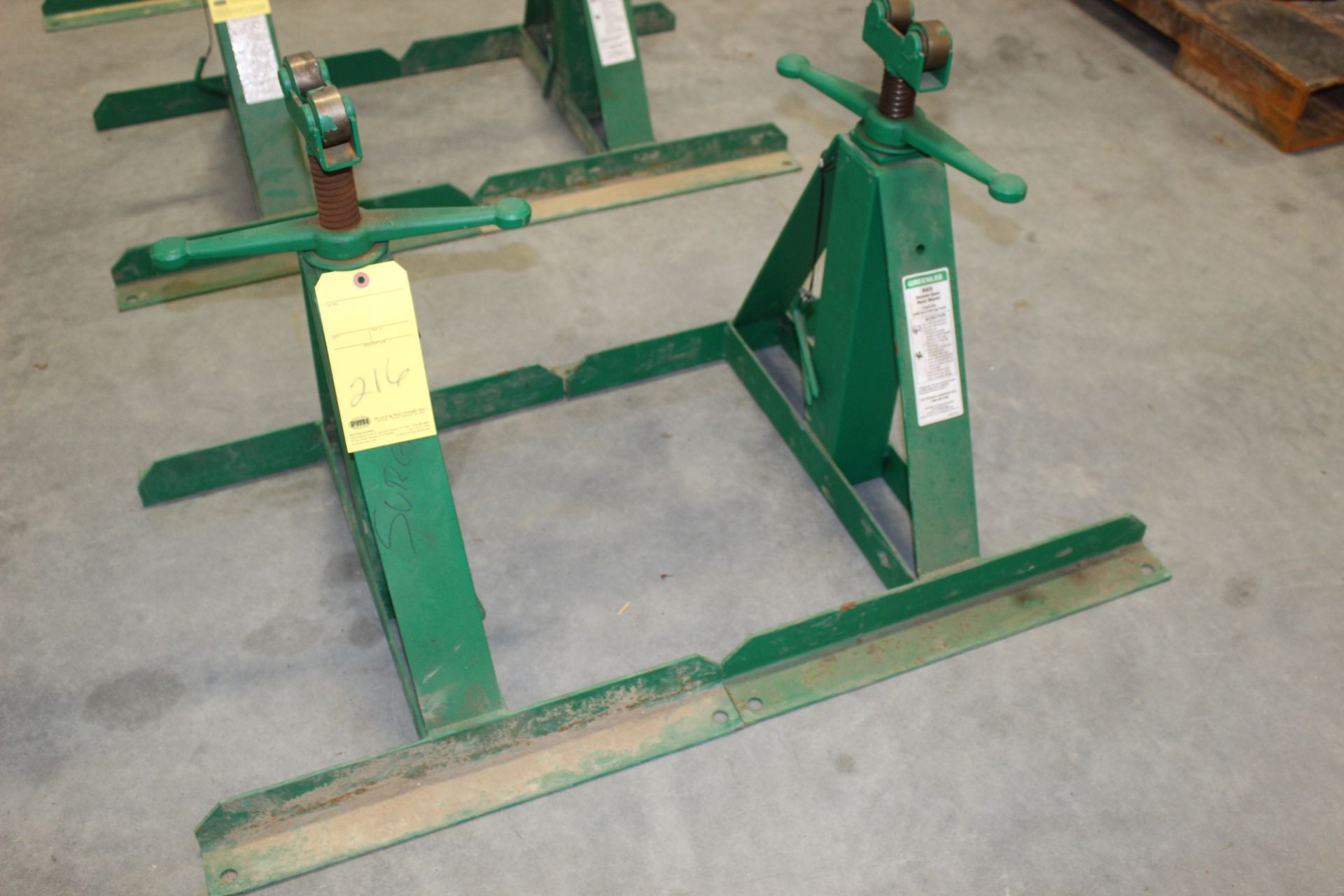 LOT OF SCREW TYPE REEL STANDS, GREENLEE MDL. 683 (one set)