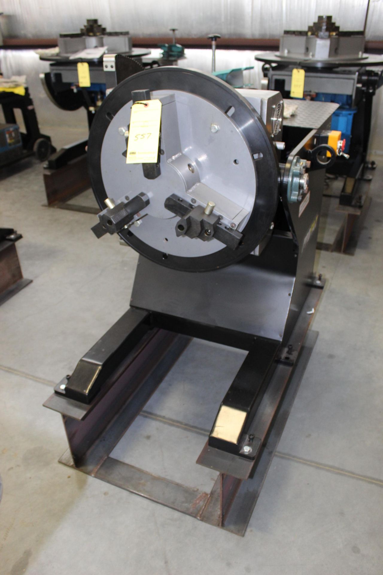 WELDING POSITIONER, PROFAX MDL. WP-1000, 1,000 lb. cap., 3-jaw chuck, on fabricated stand, S/N