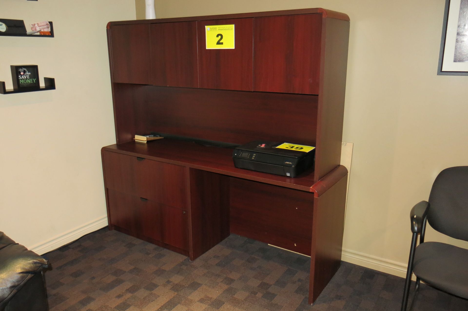 MAHOGANY CREDENZA WITH HUTCH