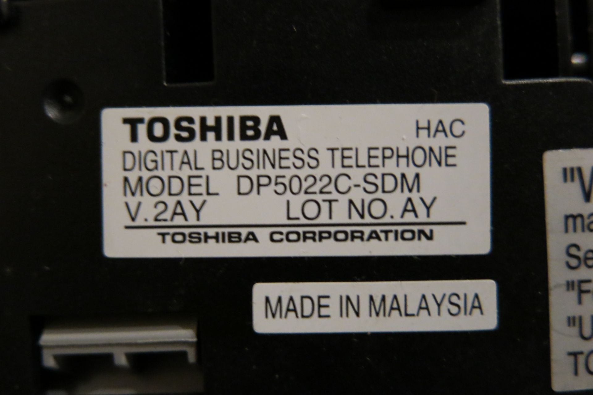 LOT OF (5) TOSHIBA, DP5022C-SDM, HANDSETS - Image 3 of 11