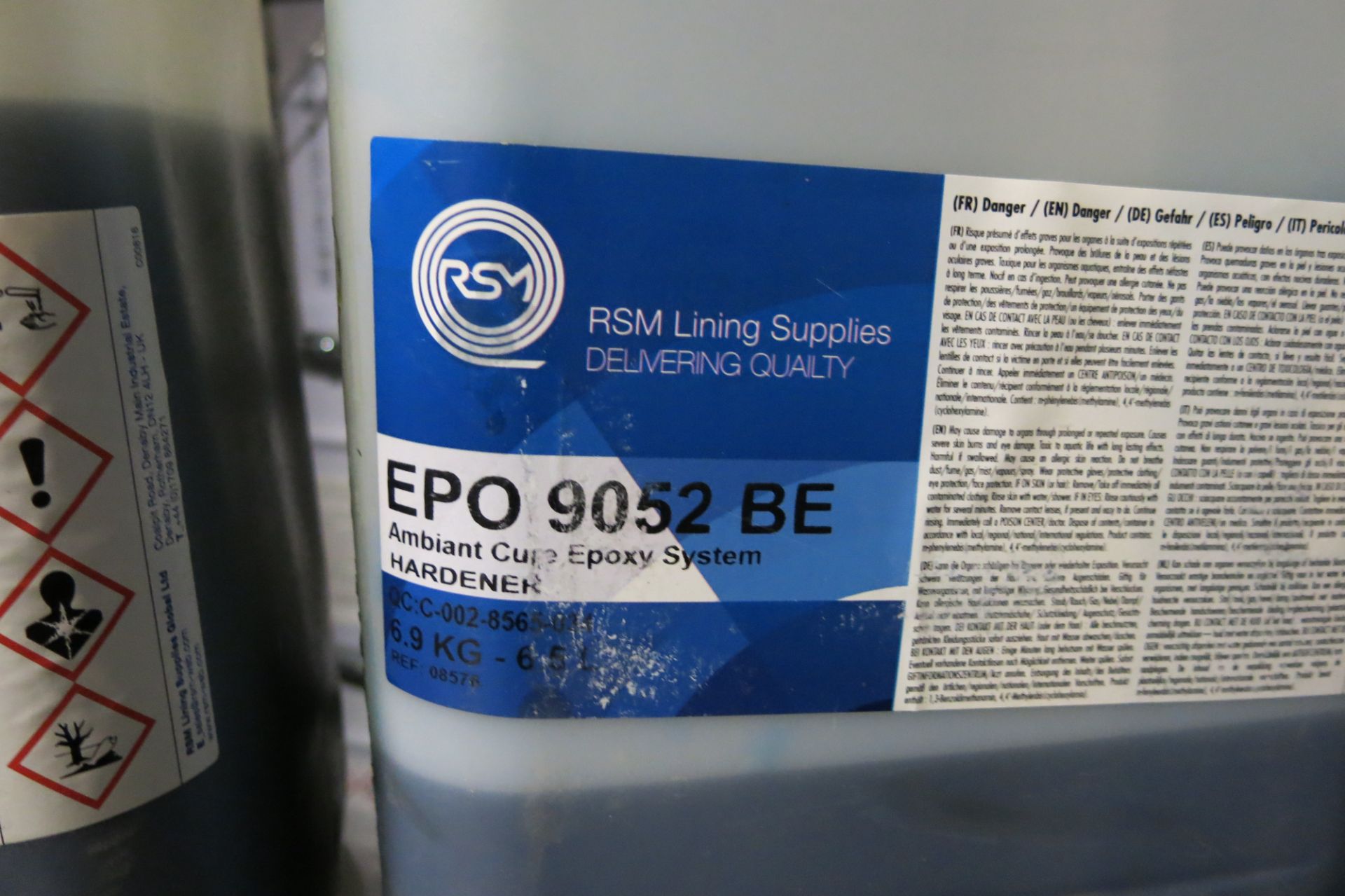 LOT OF RSM LINING, EPO 9052 BE, AMBIENT CURE EPOXY SYSTEM HARDENER - Image 2 of 2