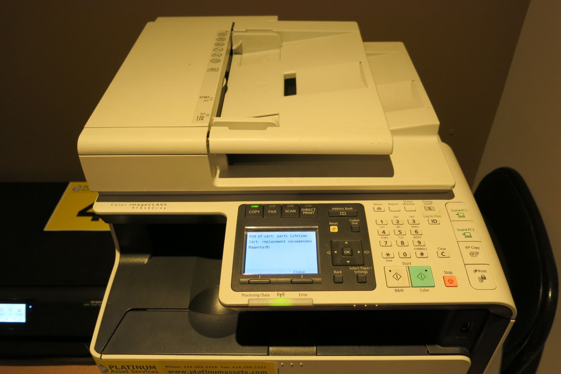 CANON, IMAGECLASS MF850CDW, COLOUR, WIRELESS, LASER, MULTI-FUNCTIONAL PRINTER, 2013, S/N PXK04614 - Image 2 of 3