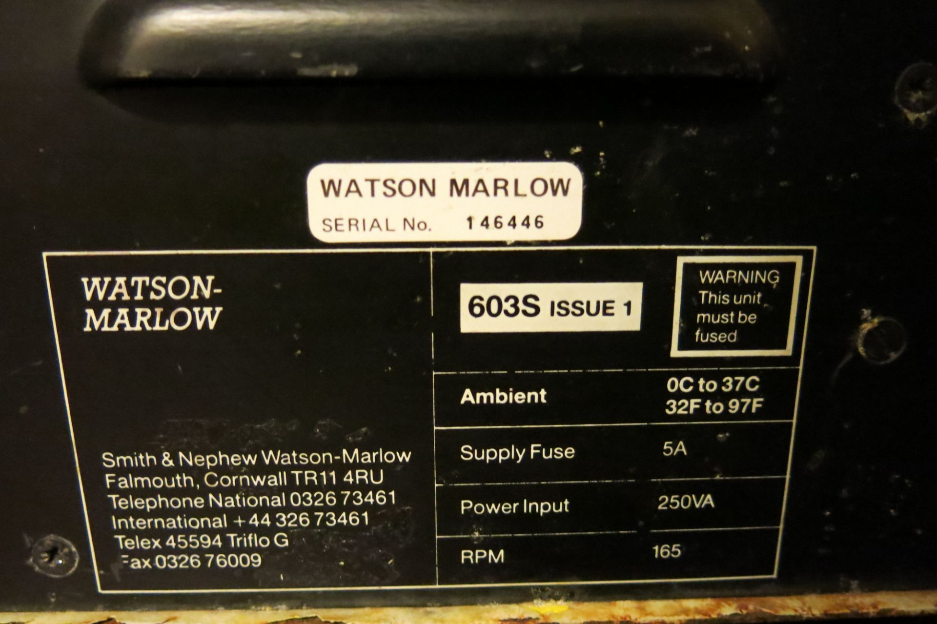 WATSON-MARLOW, 603S, PERISTALTIC HIGH FLOW PUMP, S/N 146446 - Image 6 of 6