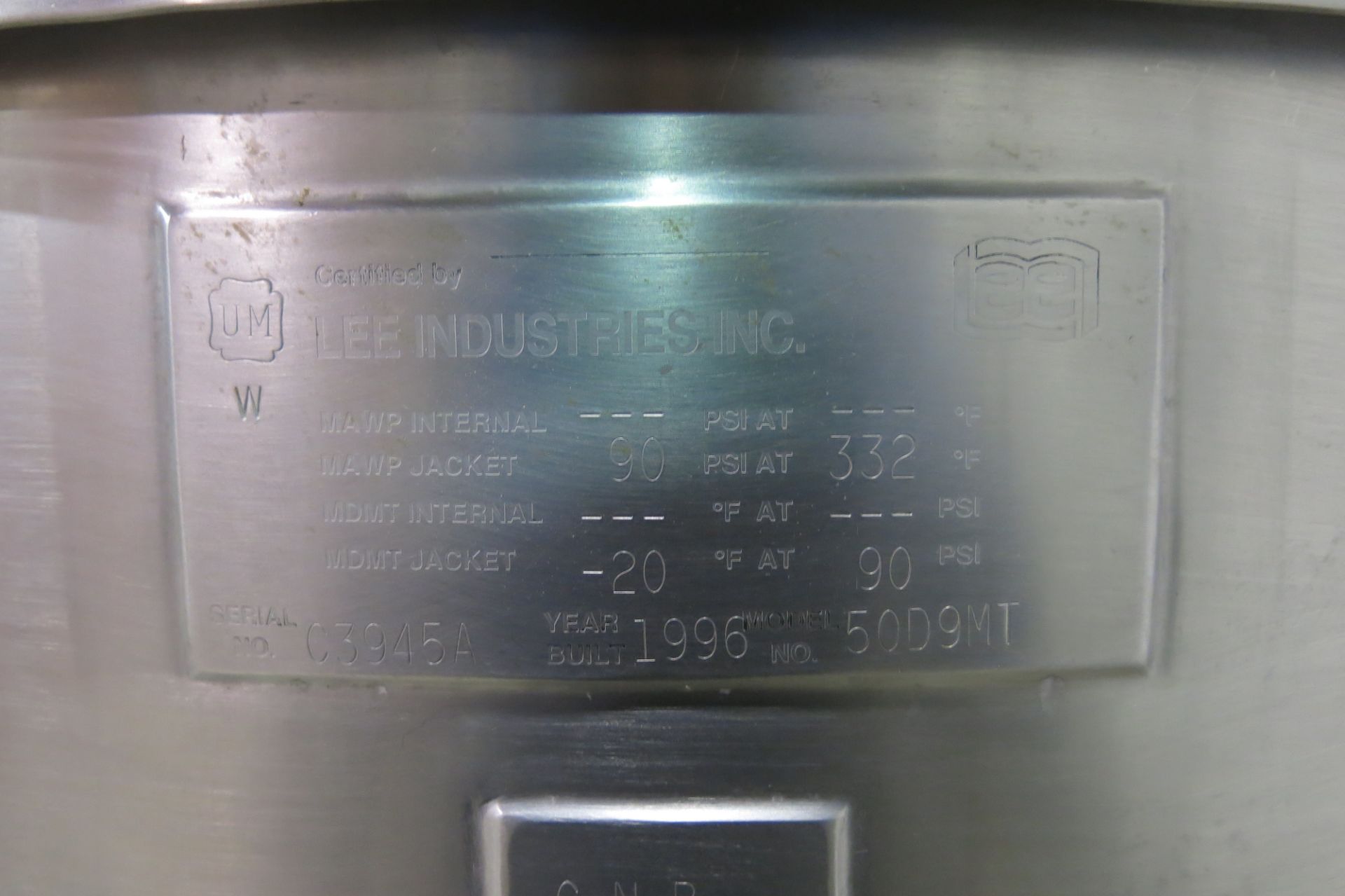 LEE, 50D9MT, STAINLESS STEEL, 50 GALLON, DOUBLE MOTION, JACKETED, VACUUM MIXING KETTLE - Image 15 of 17