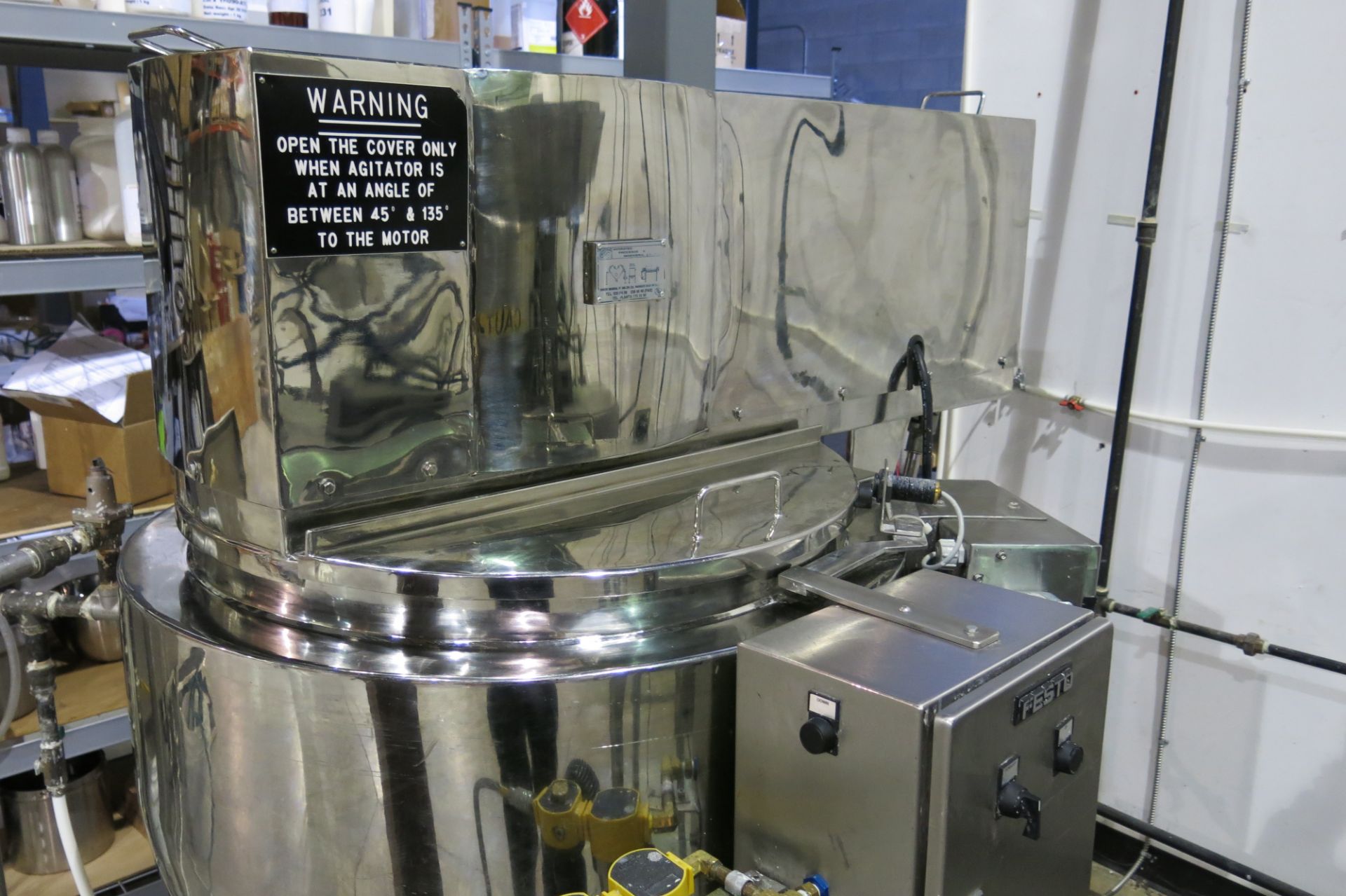 HYDRATEC PROCESS STAINLESS STEEL, DOUBLE MOTION SCRAPE SURFACE AGITATED JACKETED KETTLE. - Image 7 of 13