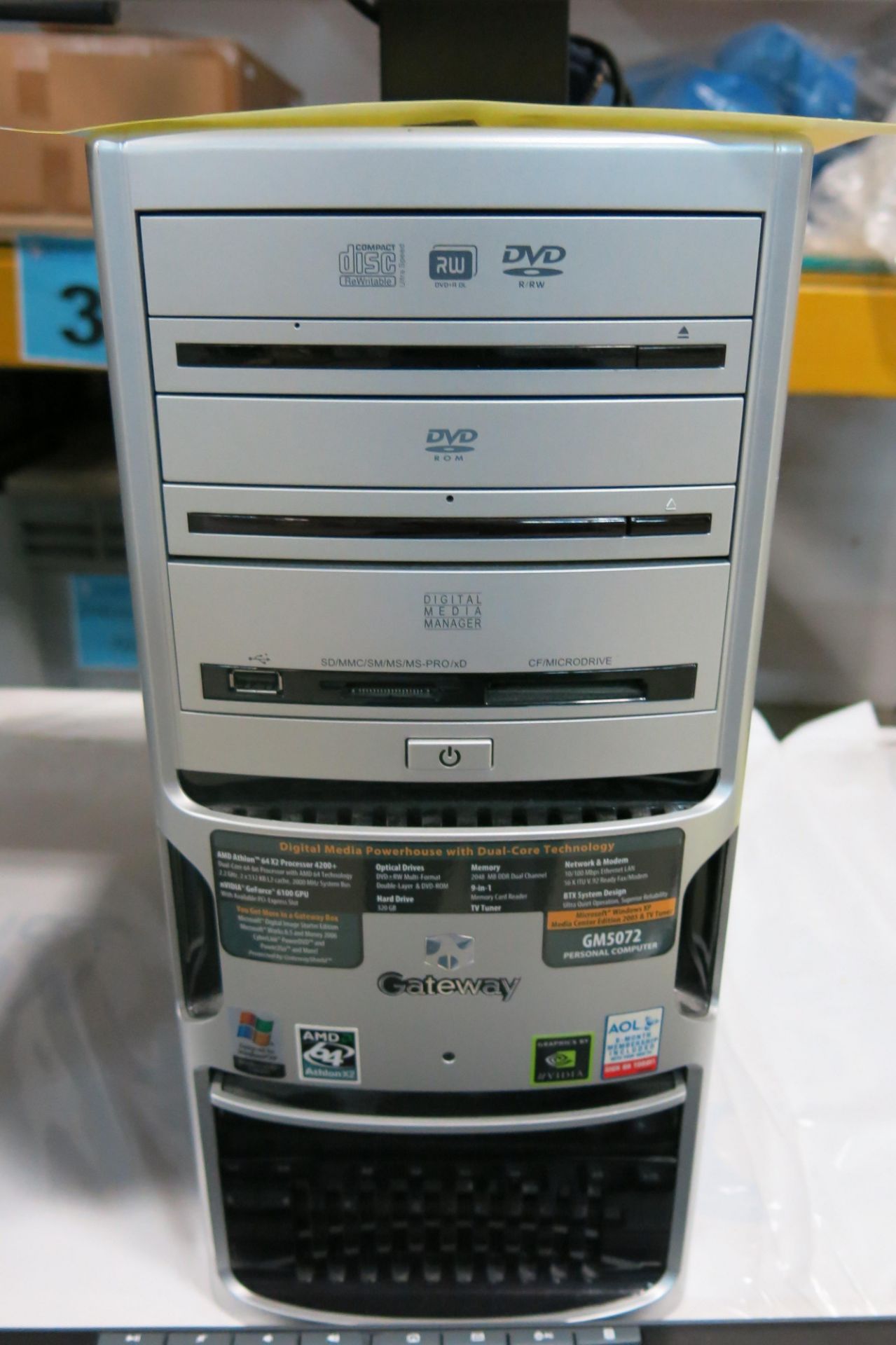 GATEWAY, GM5072, DESKTOP COMPUTER, WINDOWS XP OPERATING SYSTEM, 2048 MB MEMORY, WITH FUSE, - Image 3 of 4