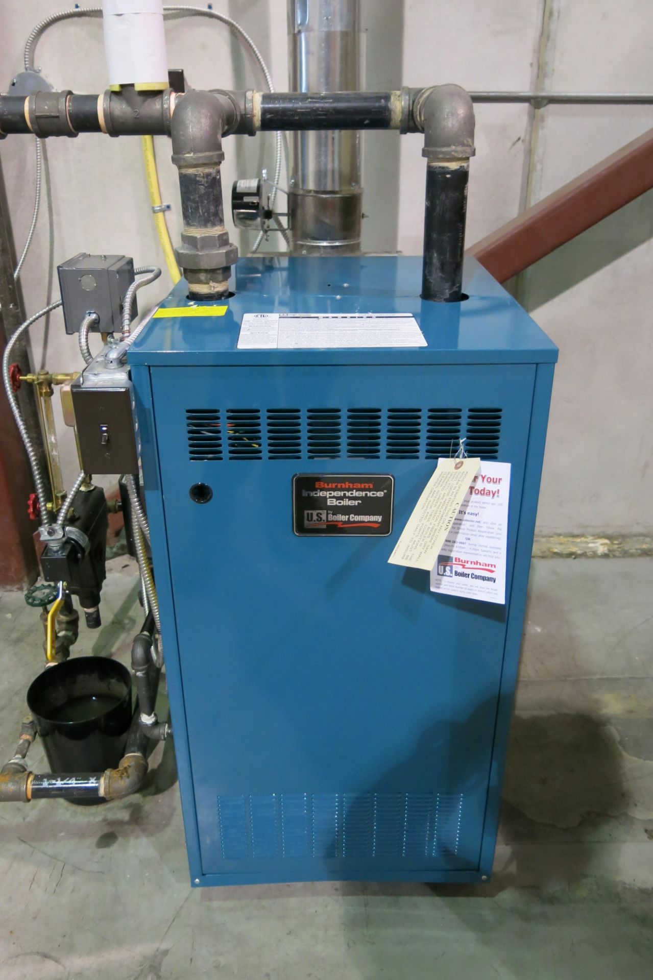 US BOILER COMPANY, PIN5SNI-ME2, 86,000 BTU, NATURAL GAS BOILER, 2013, S/N 65409684, CONDENSATE - Image 3 of 11