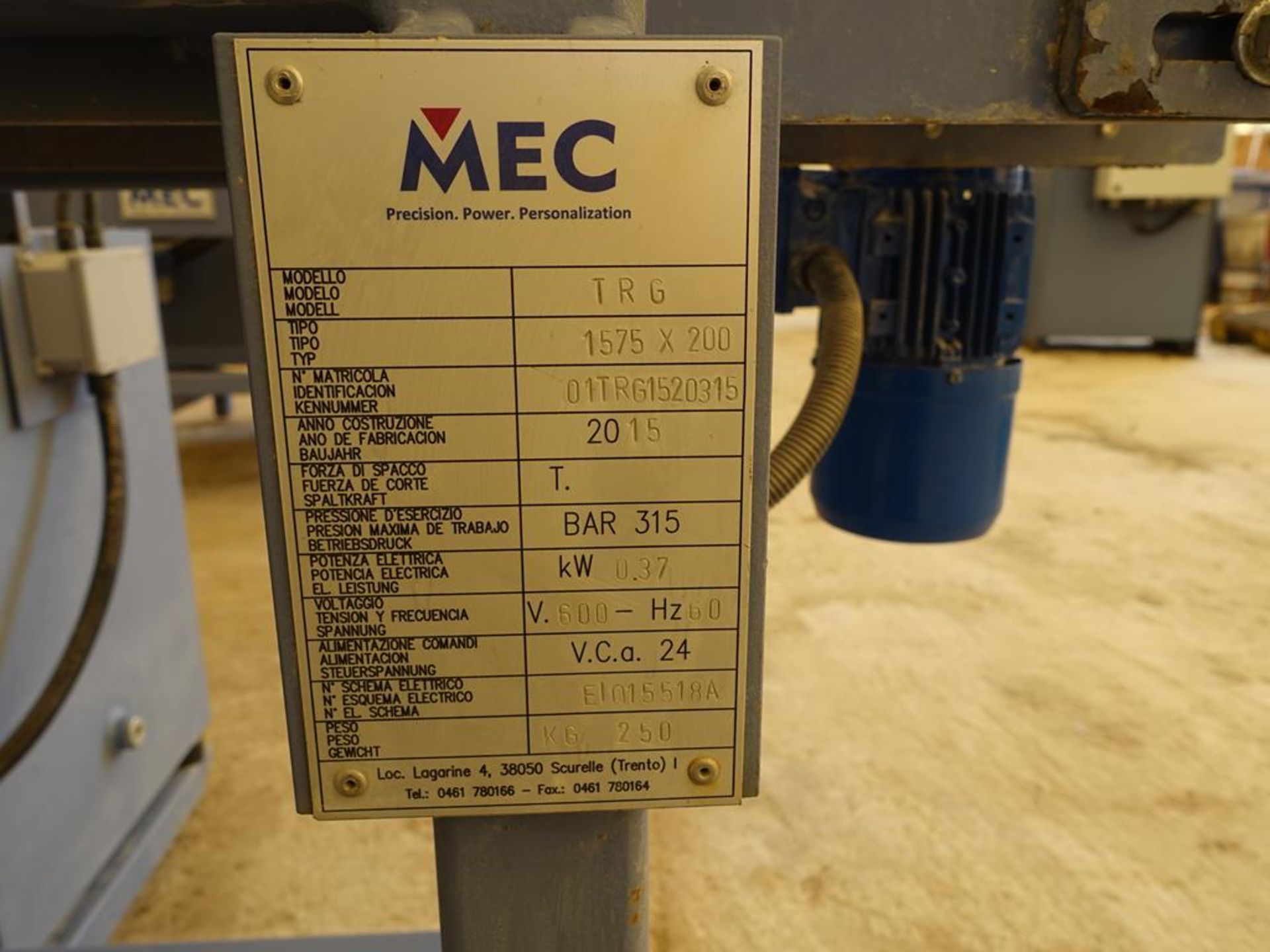 MEC, IMPIANTO - KUBO 200X100, 24 TON, AUTOMATIC STONE SPLITTER WITH CONVEYOR, 2015 - Image 13 of 19