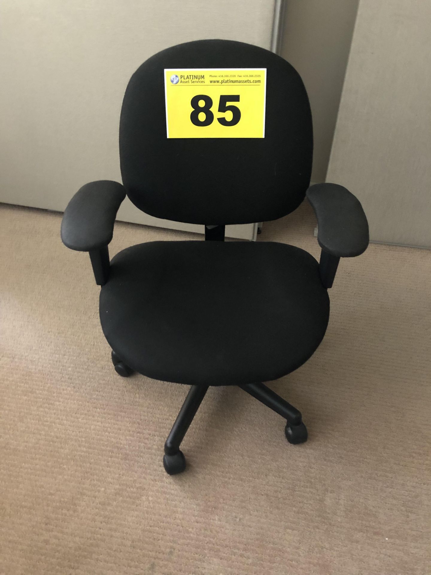 BLACK, FABRIC, OFFICE CHAIR ON CASTERS