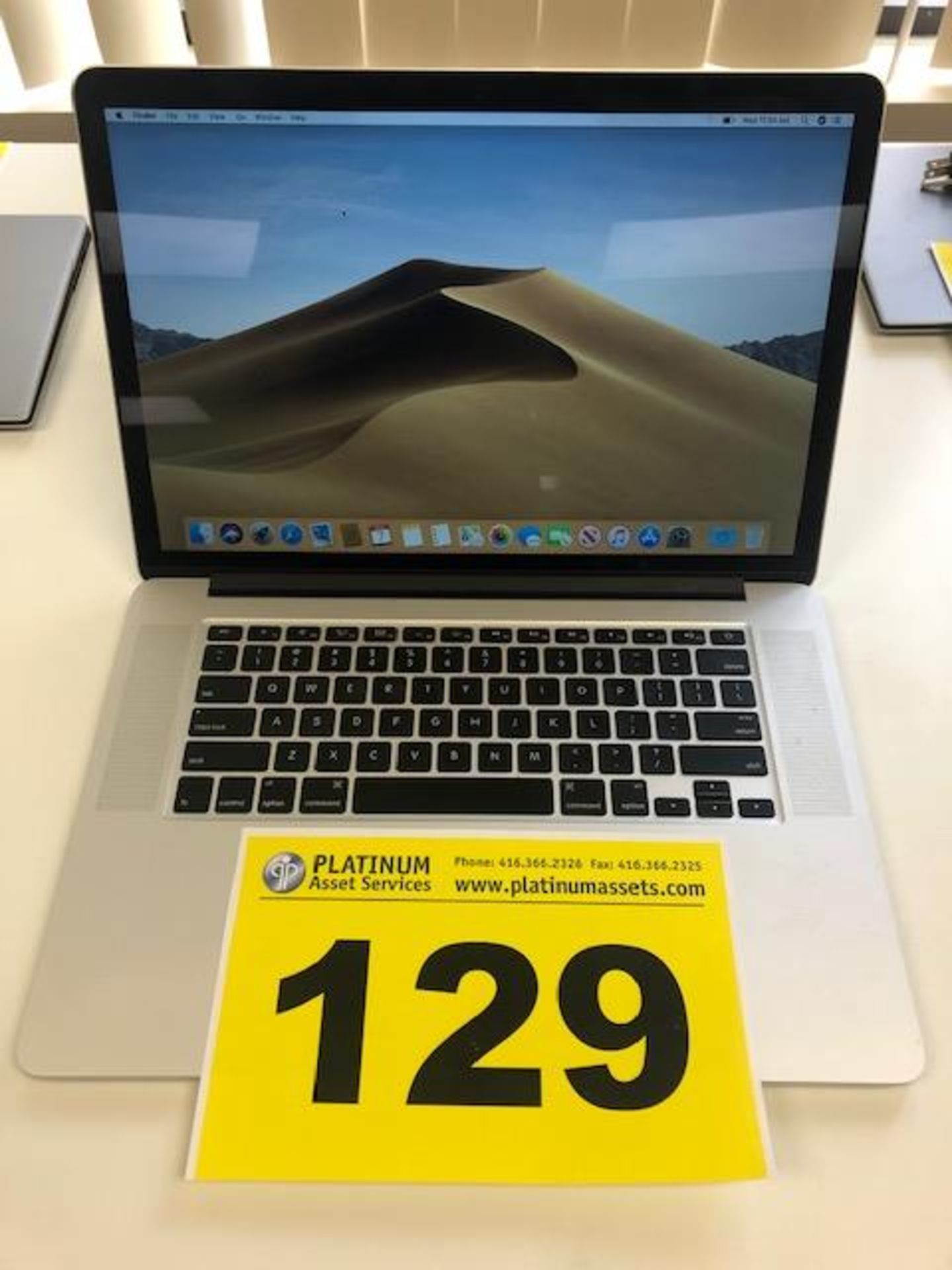 APPLE, MACBOOK PRO, A1398, INTEL CORE I7, 2.2 GHZ, 16 GB MEMORY, 15.4" DISPLAY, 500 GB FLASH