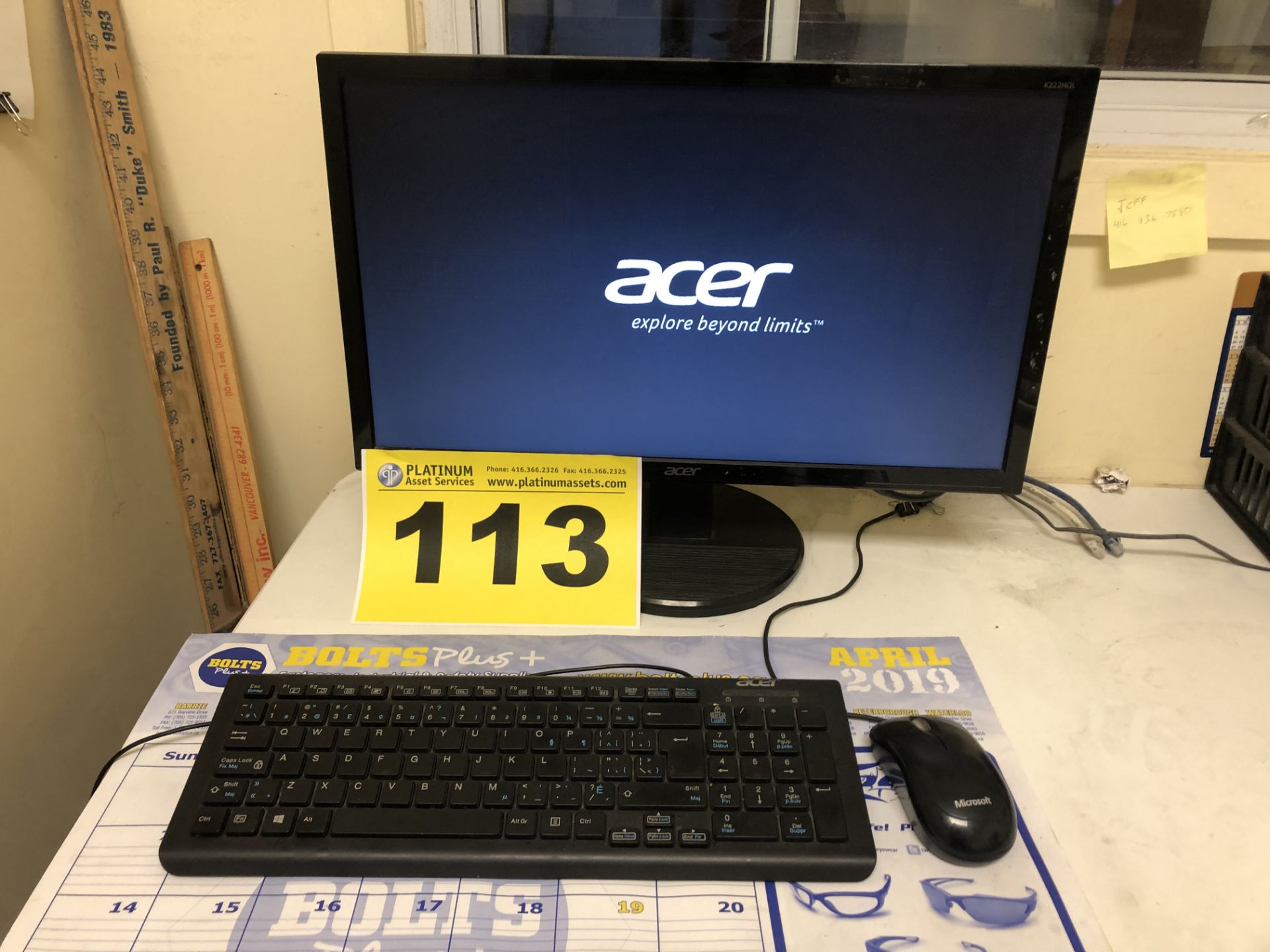 LOT OF ACER, K222HQL, 22", HD COLOUR MONITOR, KEYBOARD AND MOUSE