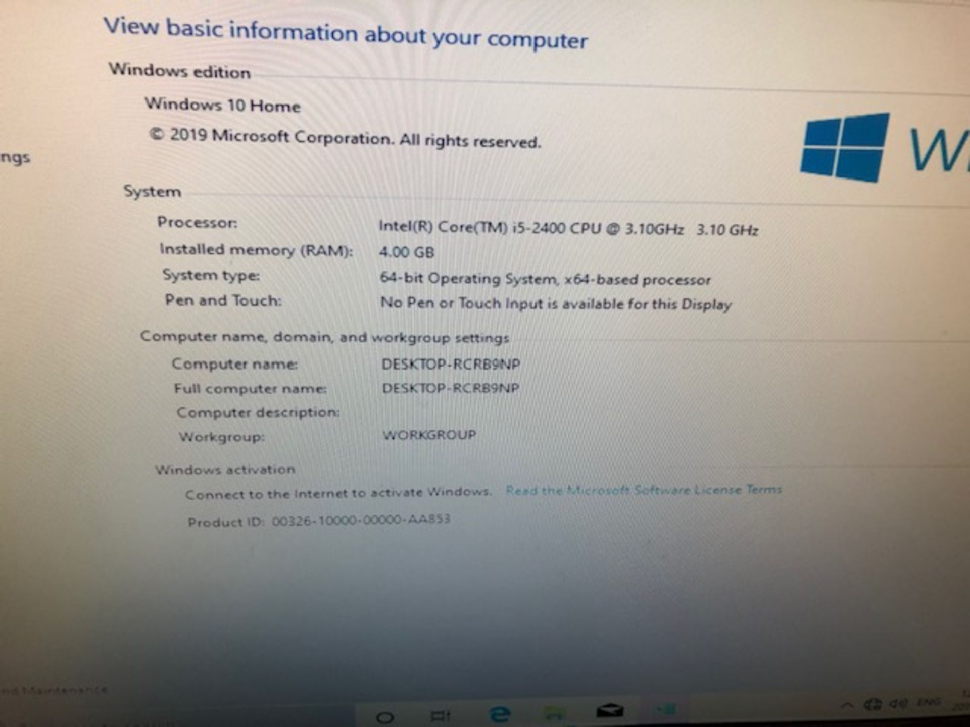 LG, COOLER MASTER, DESKTOP COMPUTER, INTEL I5-2400, CPU @ 3.10 GHZ, 4 GB RAM, WINDOWS 10 OPERATING - Image 5 of 7