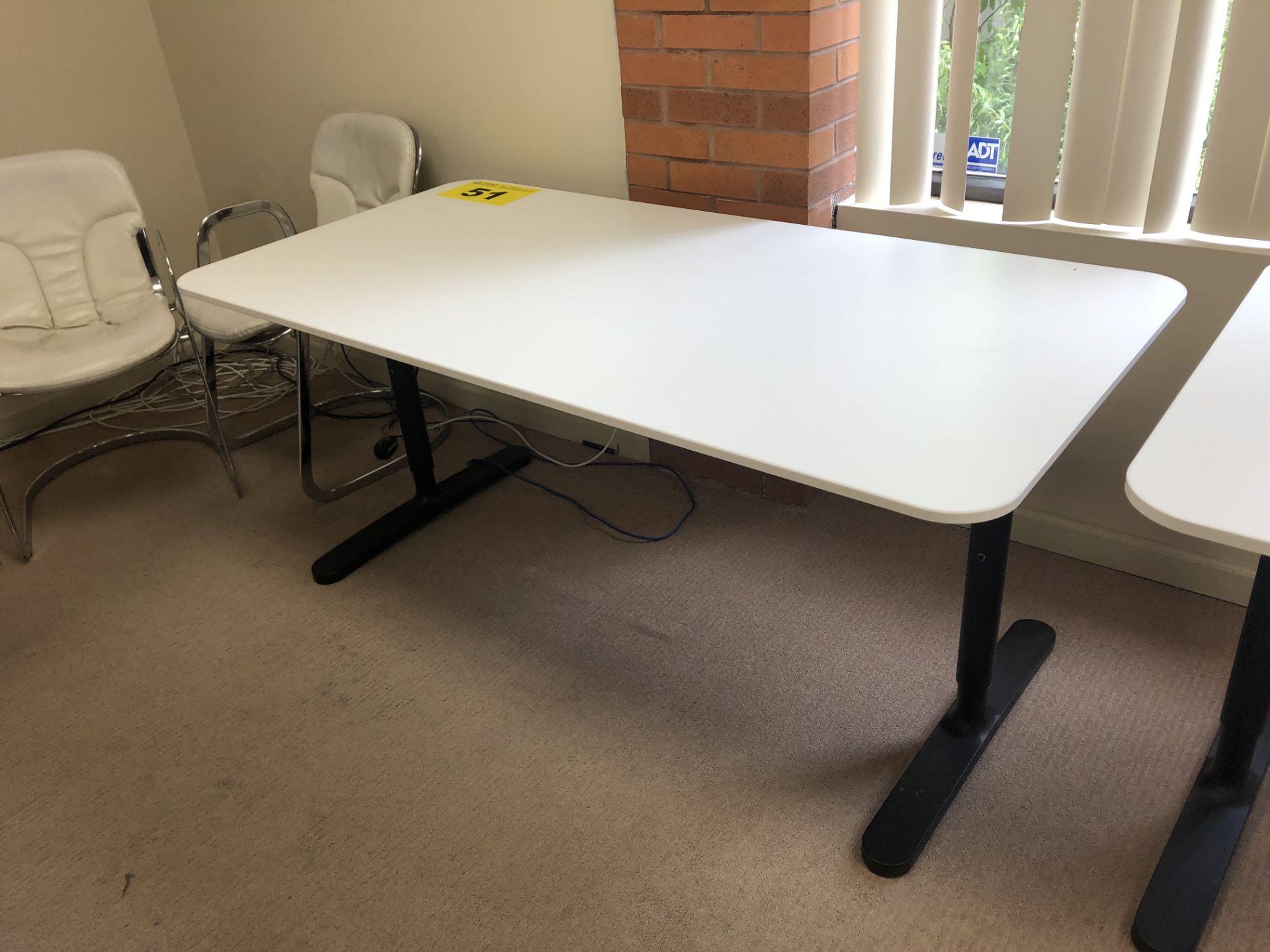 WHITE DESK WITH METAL LEGS