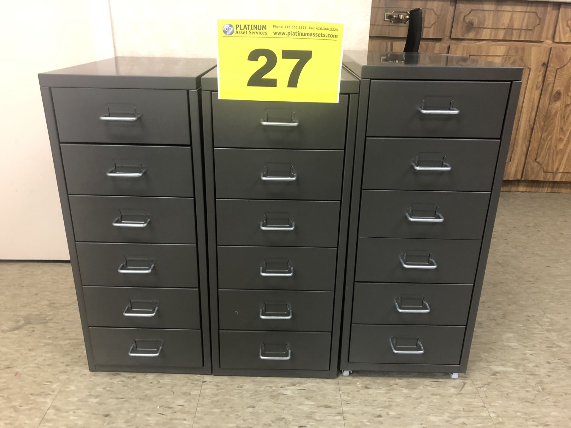 LOT OF (3) SIX-DRAWER FILING CABINETS