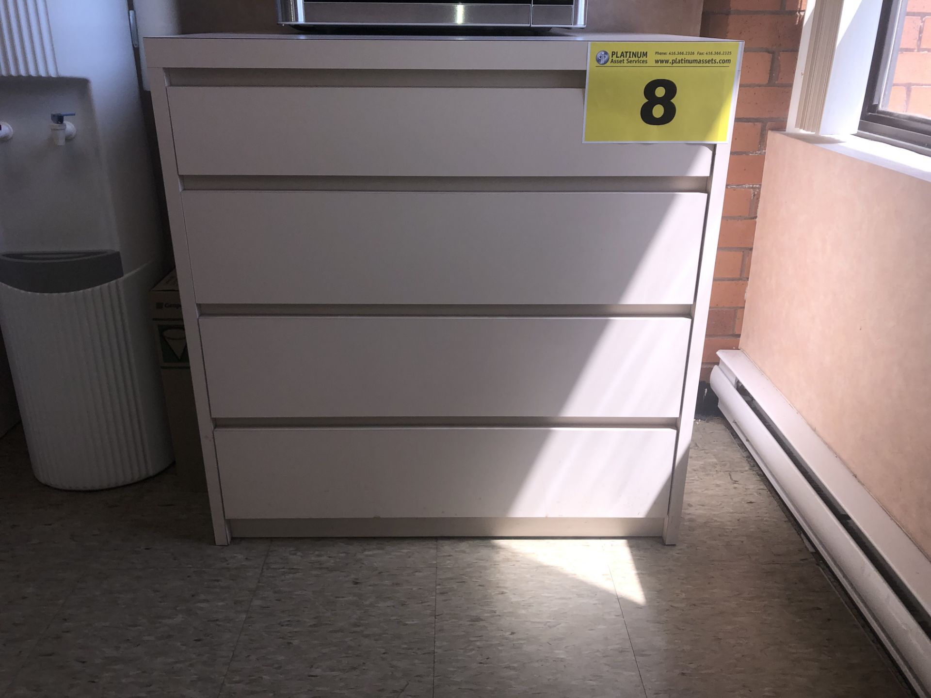 FOUR-DRAWER, 2.75' X 3' (APPROX.), OFFICE SHELVING