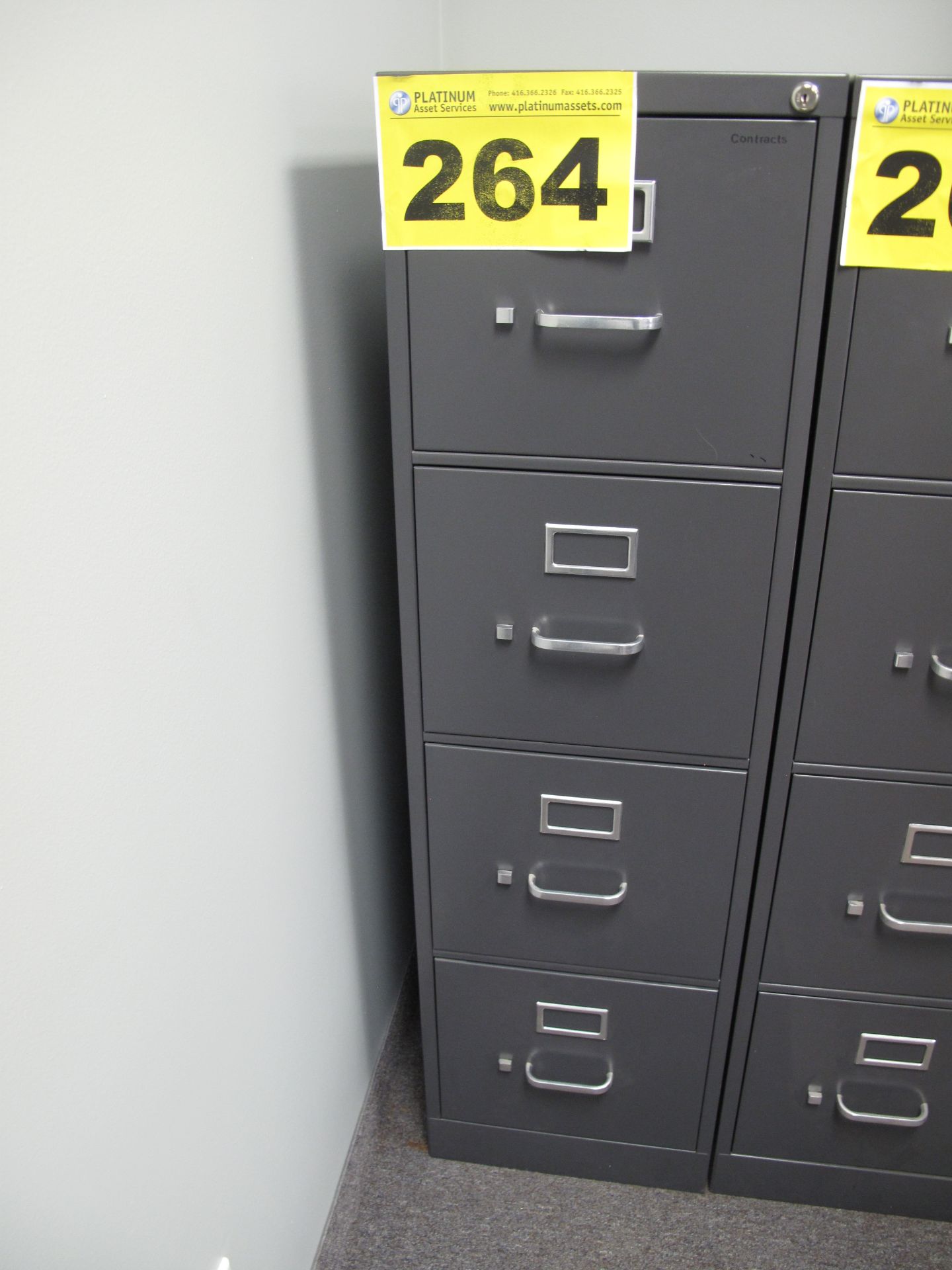 METAL, FOUR-DRAWER, FILING CABINET