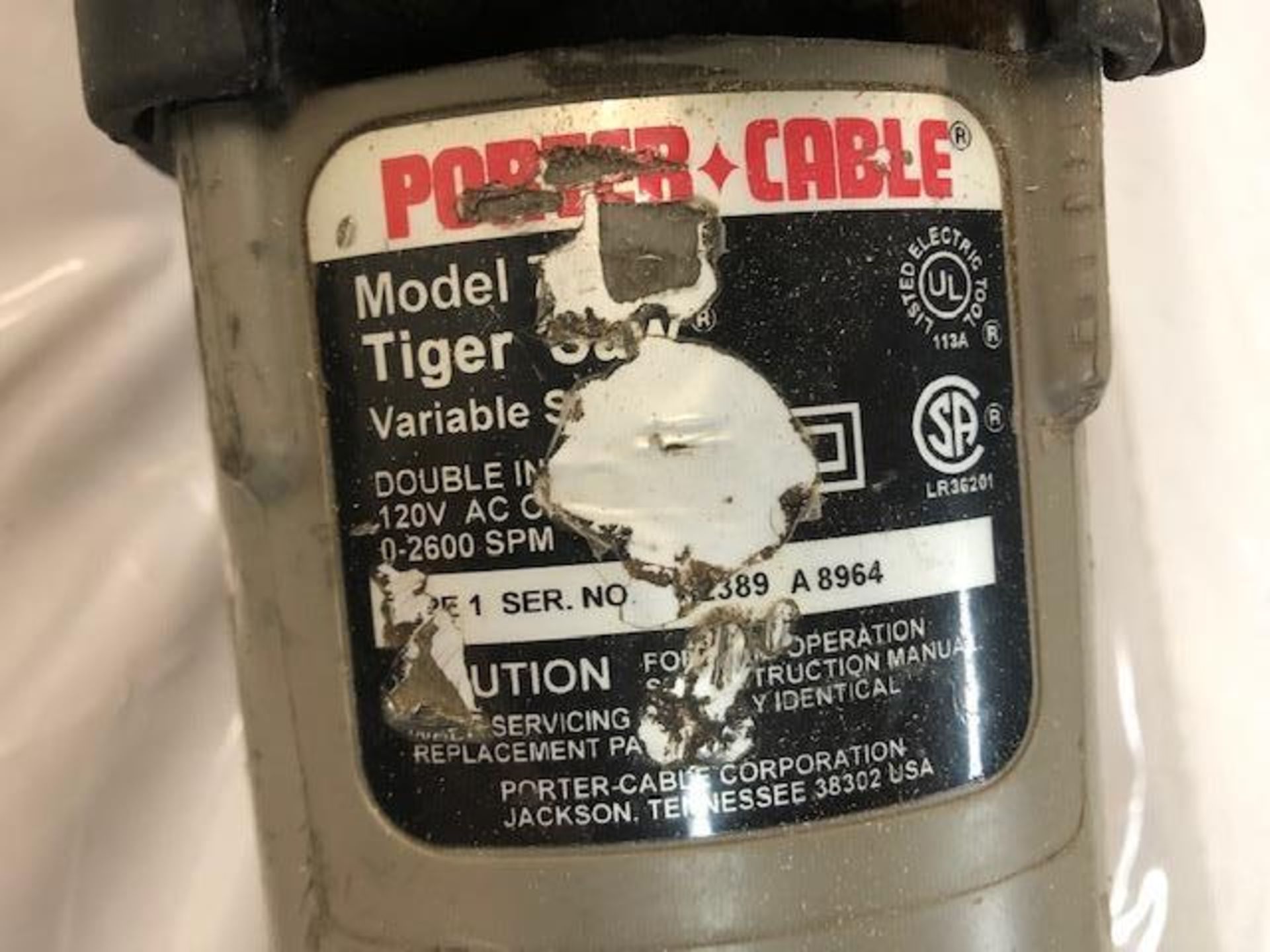 PORTER-CABLE, TIGER QUICK CHANGE, 110 V AC, RECIPROCATING, VARIBLE SPEED, SAWZALL - Image 3 of 4