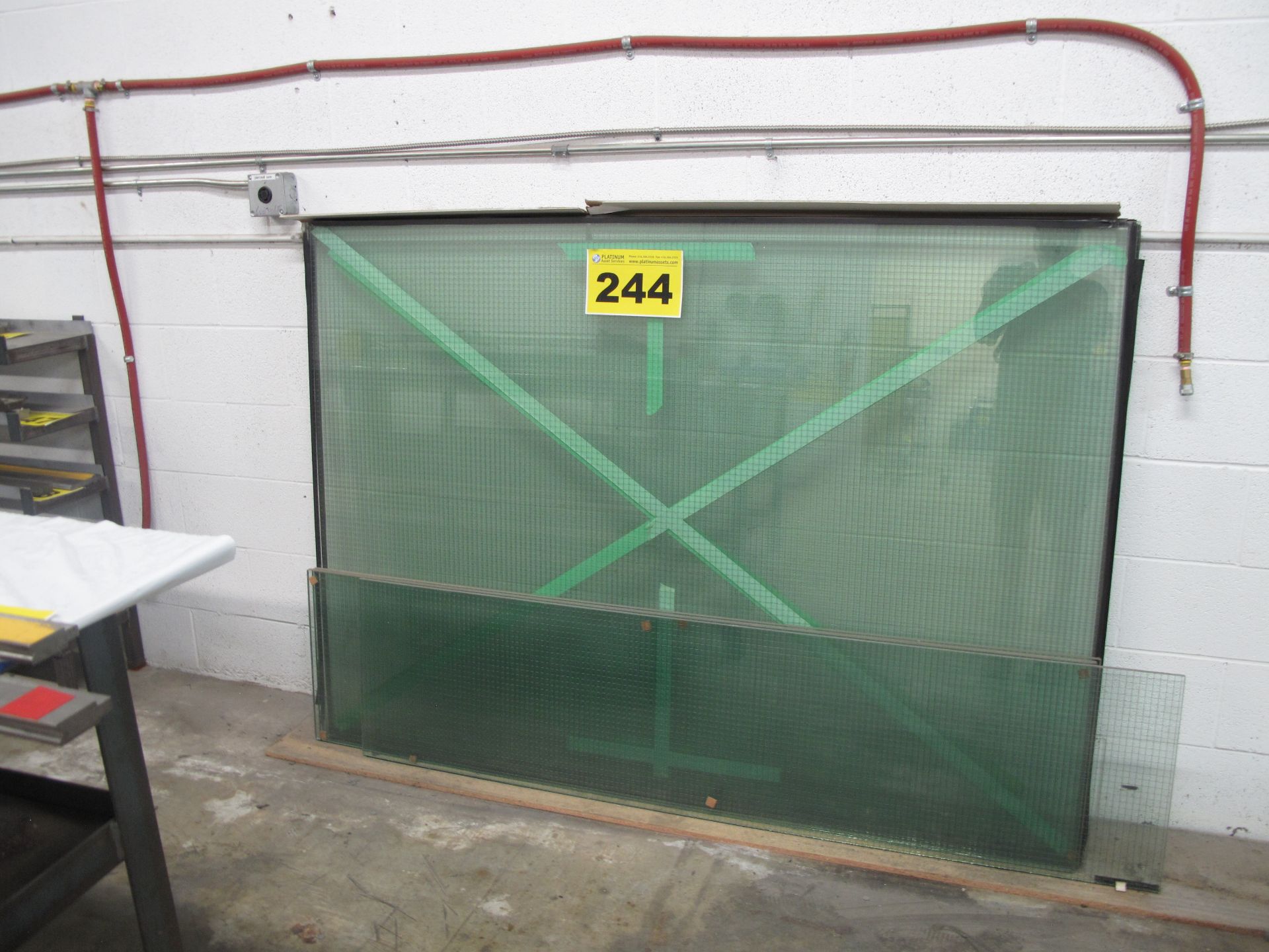 LOT OF (3) SAFETY GLASS,6' X 4.4' X 1', WITH INTERNAL WIRE