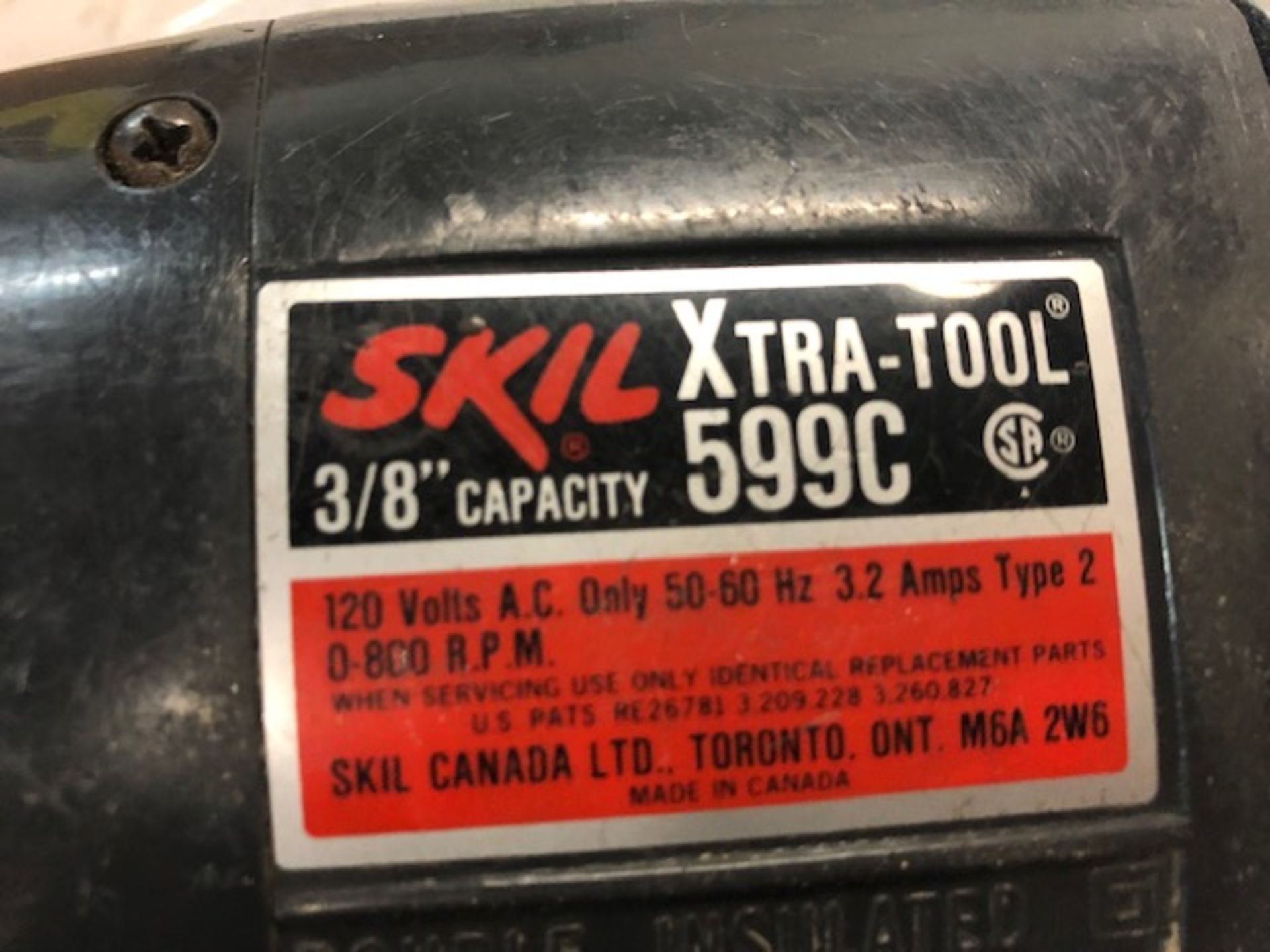 SKILL, 599C, 3/8", KEYED CHUCK HAND DRILL, 800 RPM MAX SPEED, 110 V AC - Image 2 of 3