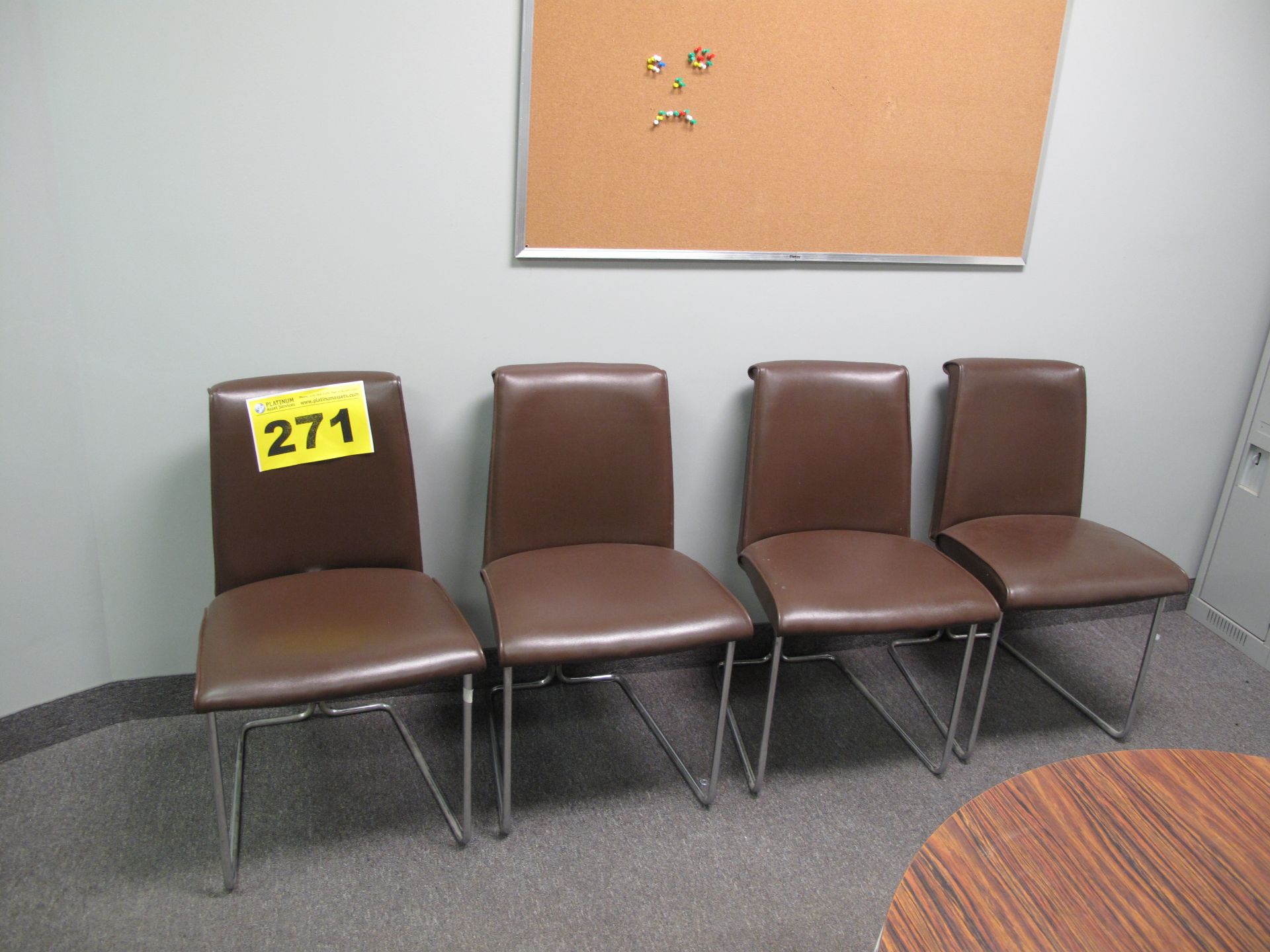 LOT OF (4) BROWN, LUNCH ROOM CHAIRS