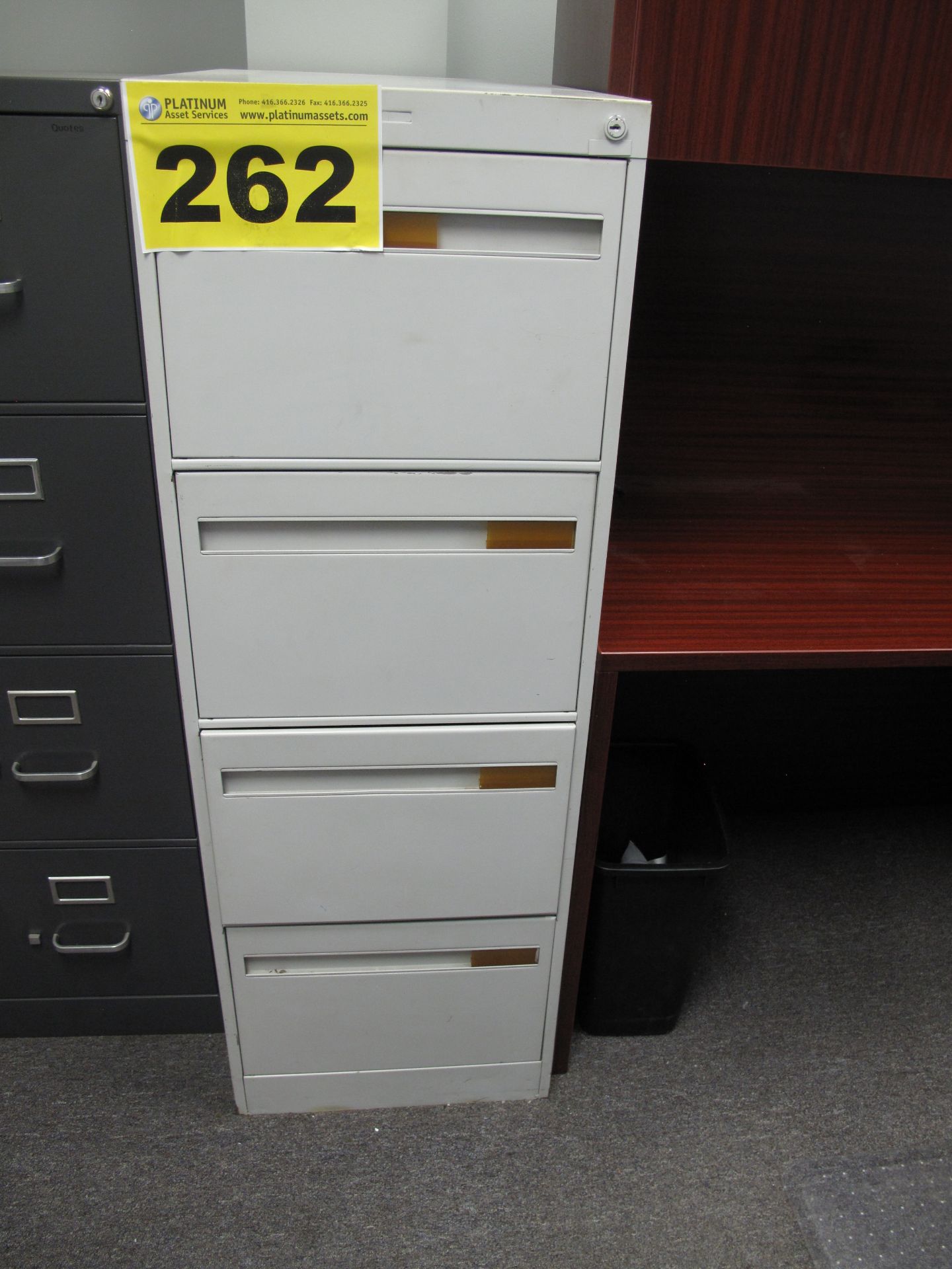 METAL, FOUR-DRAWER, FILING CABINET