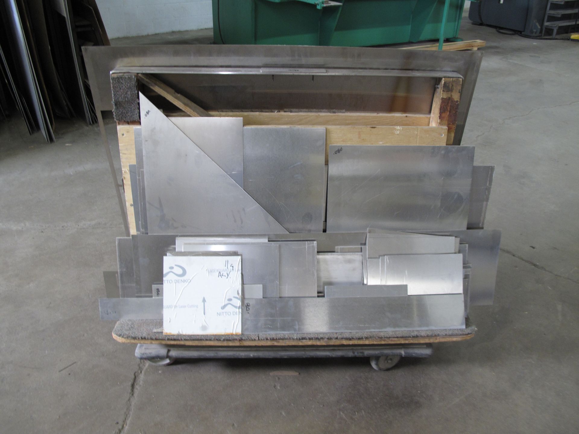 LOT OF ASSORTED, STEEL SHEETS ON ROLLING A-FRAME CARTS - Image 2 of 2