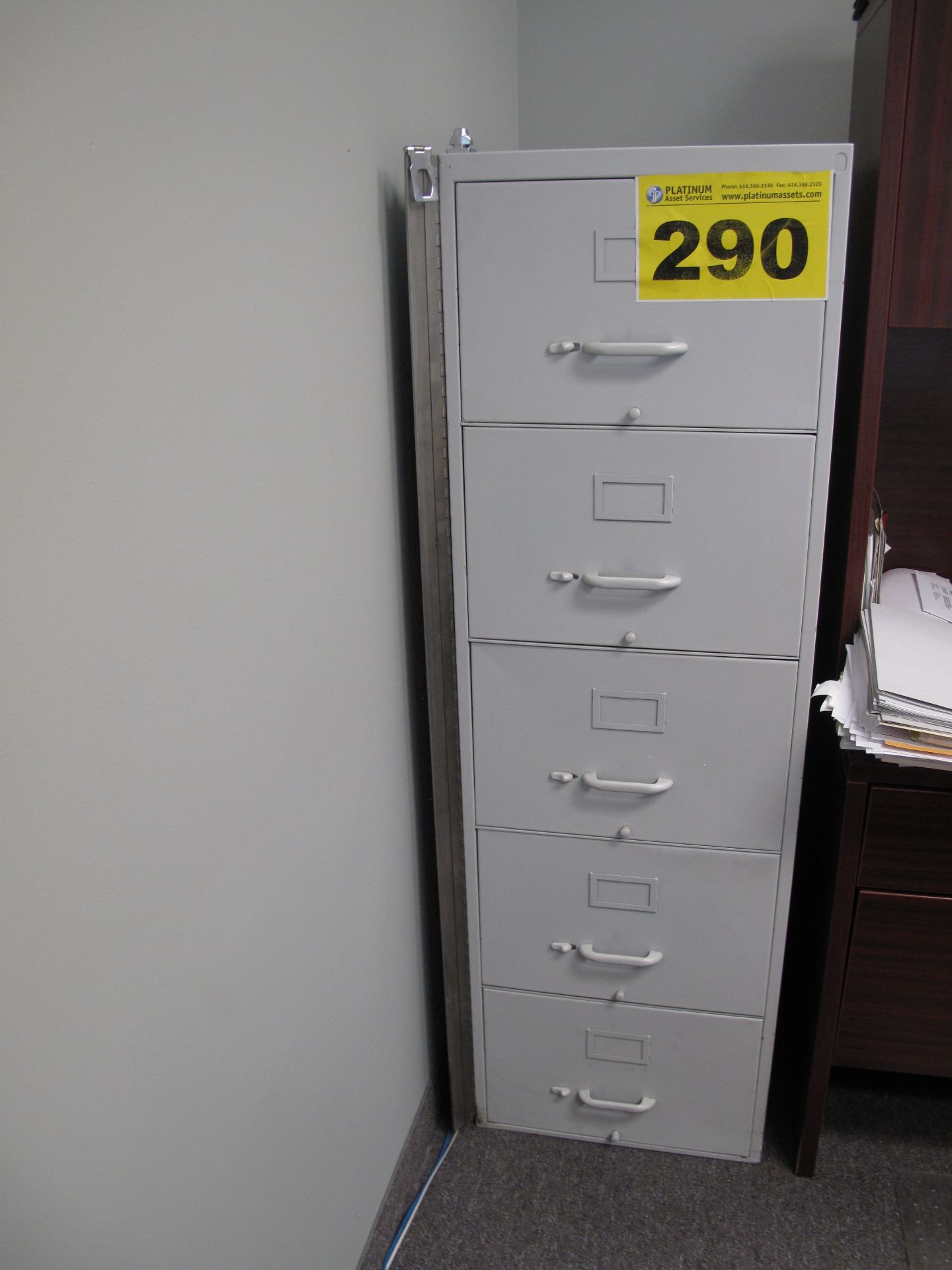 FIVE-DRAWER, STEEL, FILING CABINET