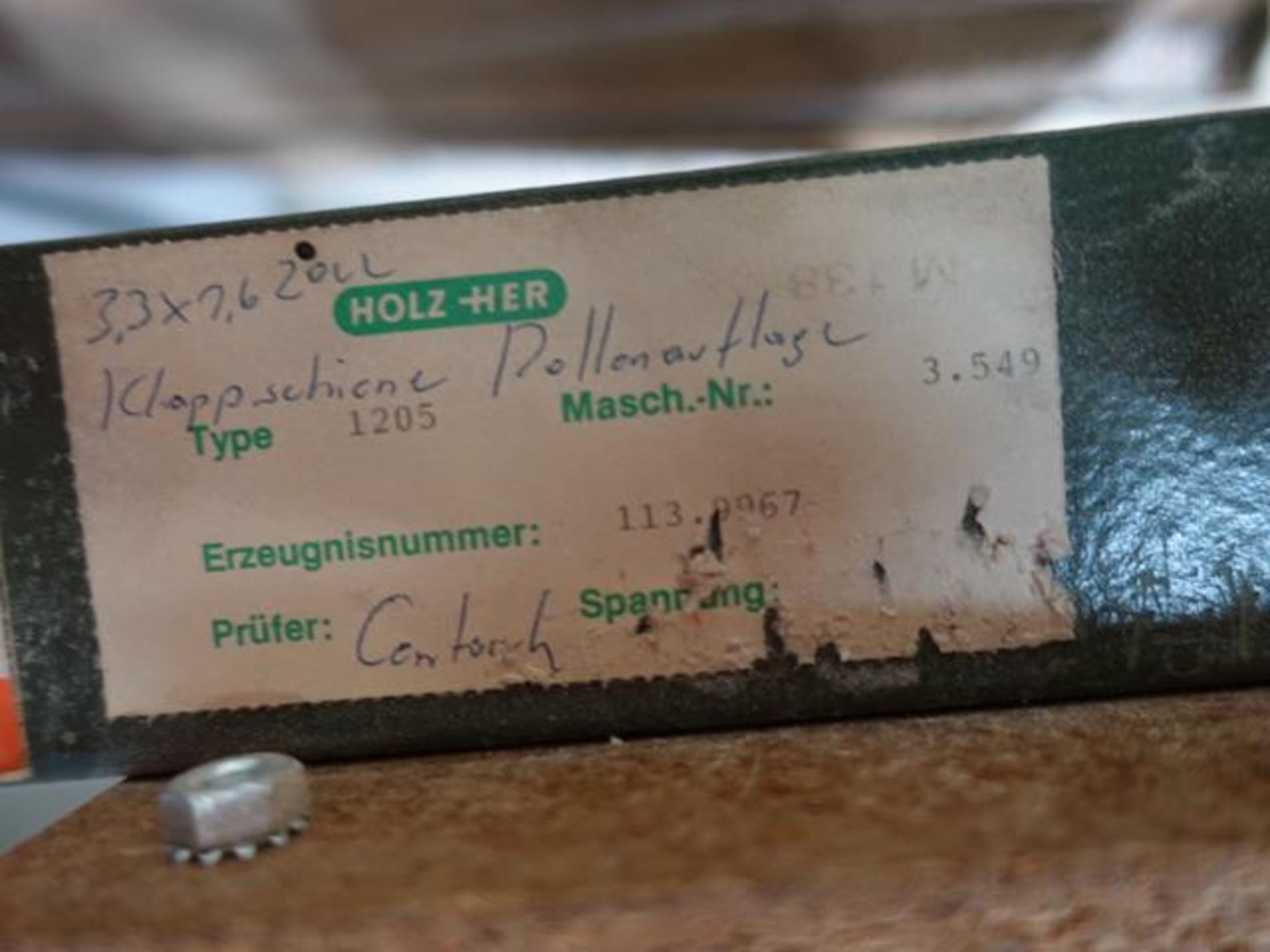 HOLZ-HER, 1205, PANEL SAW, S/N 3549 (RIGGING $400) - Image 5 of 5