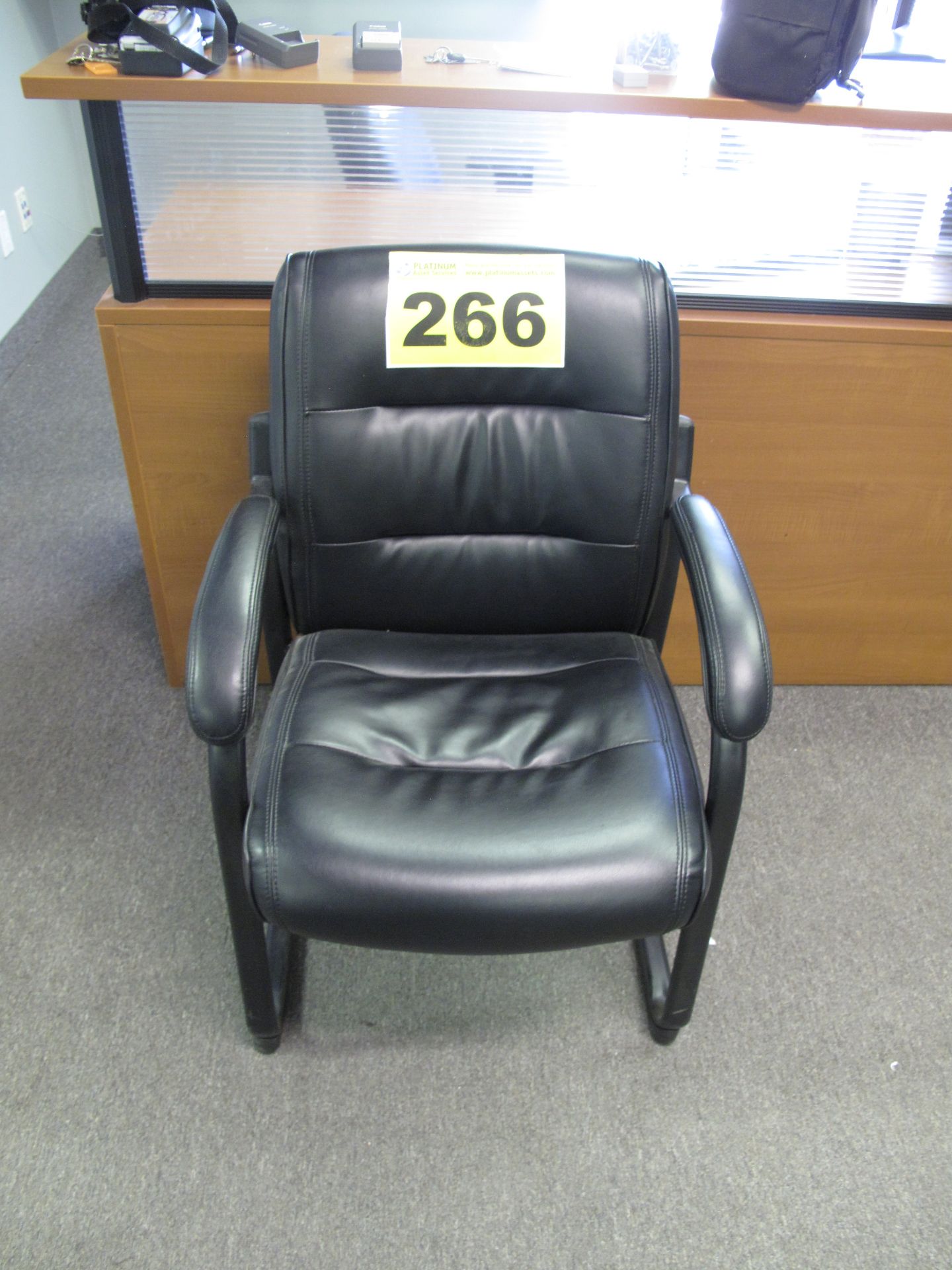 BLACK, LEATHER OFFICE CHAIR