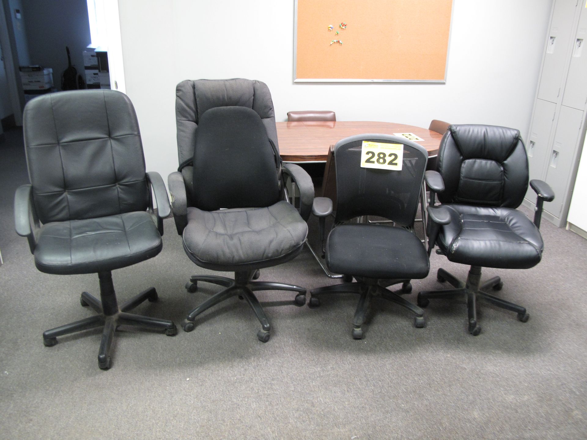 LOT OF (4) BLACK, LUNCH ROOM CHAIRS