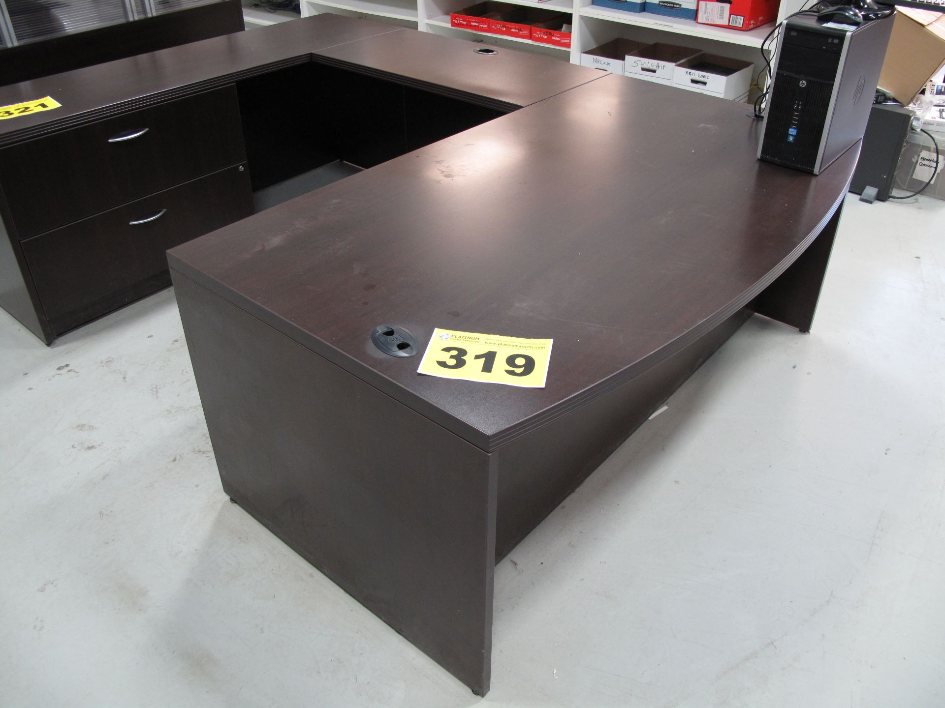 OFFICE DESK, TWO DRAWER, BROWN, 5.5'