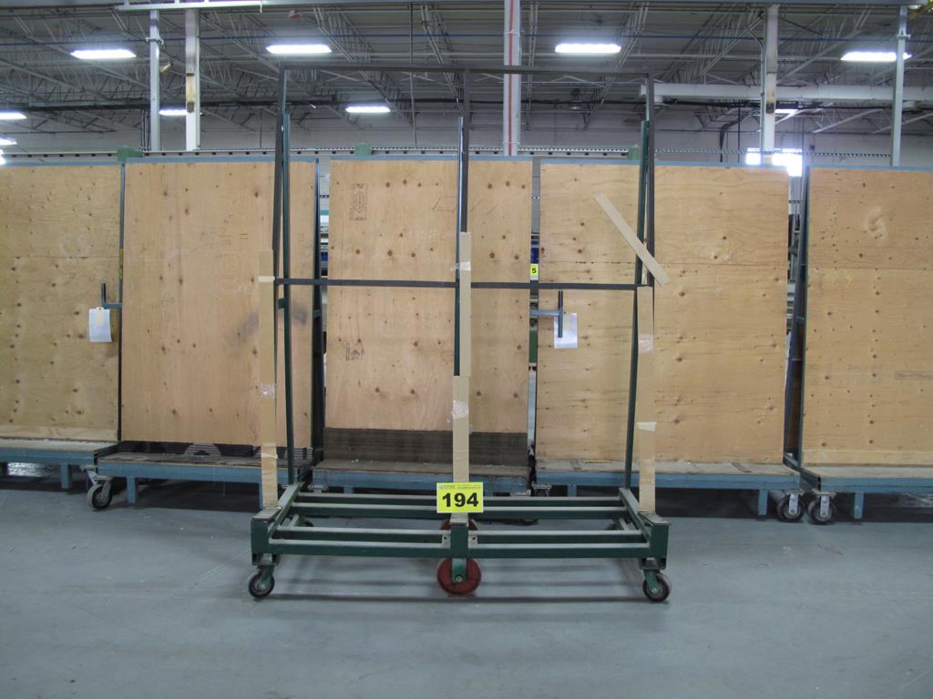 KEAR MFG, 3' X 6 'X 7', 3,000 LBS, SINGLE SIDED, ROLLING GLASS PRODUCTION CART WITH 6 CASTERS