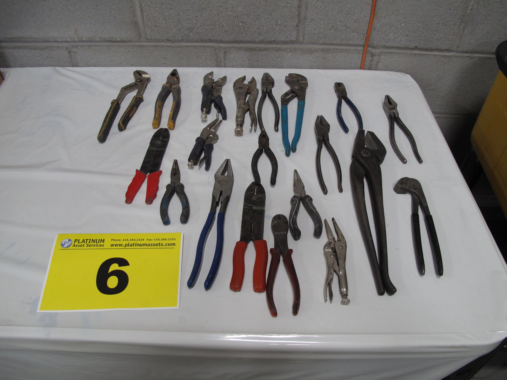 LOT OF ASSORTED PLIERS, VICE GRIPS, WIRE STRIPPERS