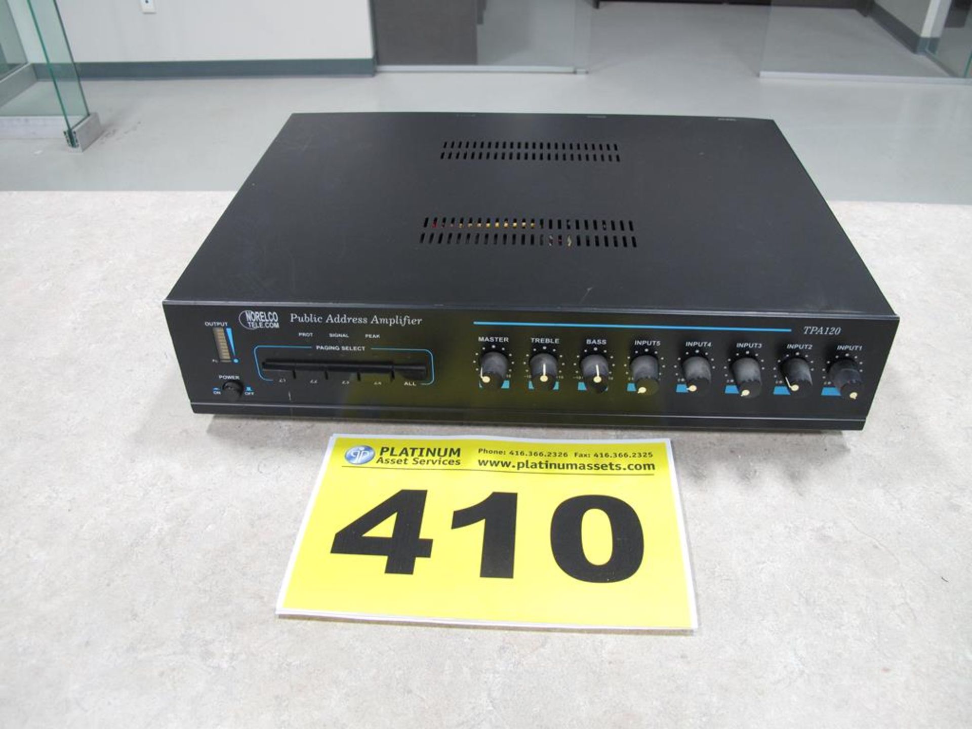 NORELCO TELECOM, TPA120, (5) INPUT, PUBLIC ADDRESS AMPLIFIER