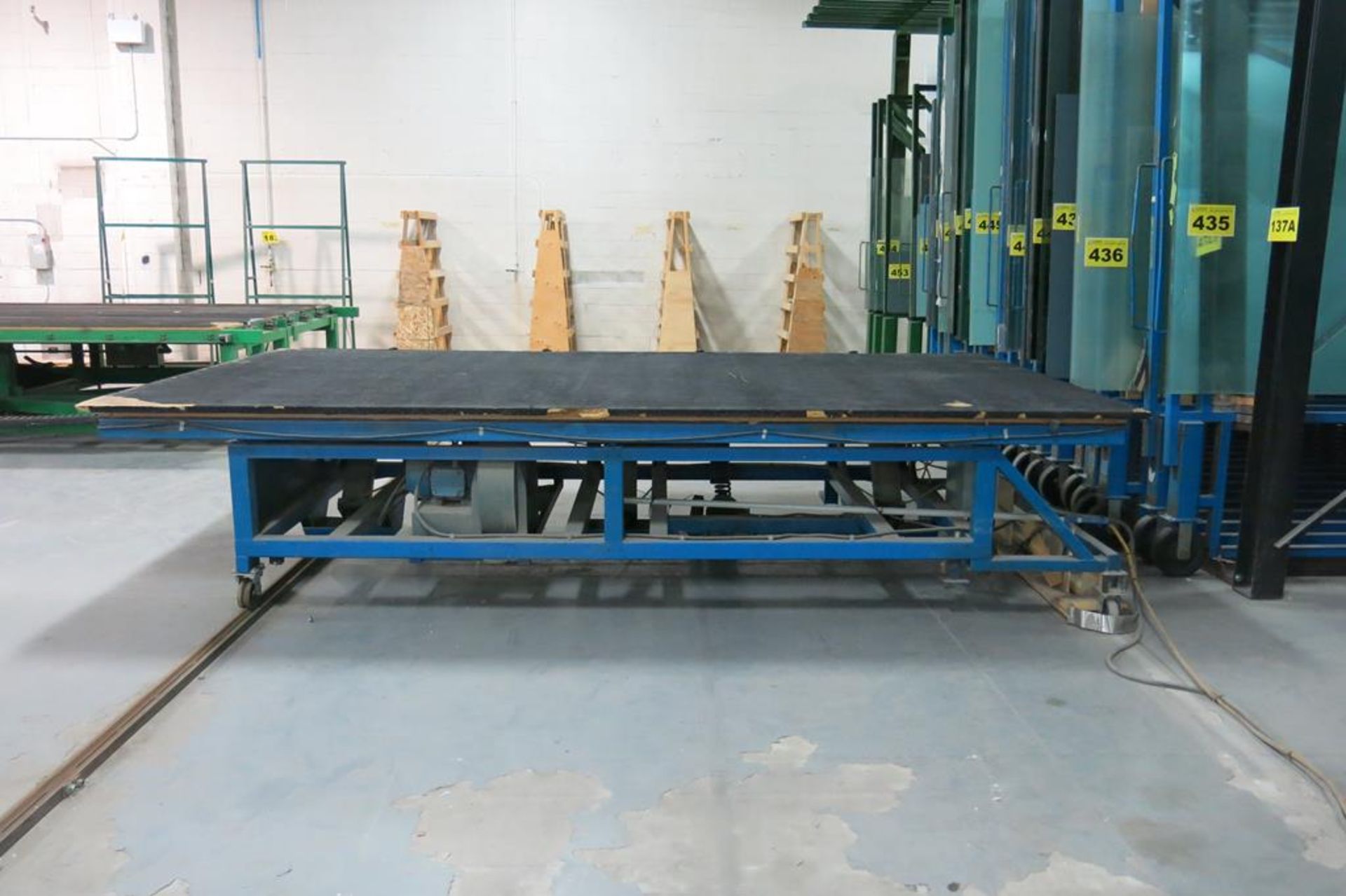 BROMER, MOTORIZED, TILTING TABLE, TABLE SIZE: 89" WIDE X 164" LONG WITH 50' OF RAIL - Image 3 of 4