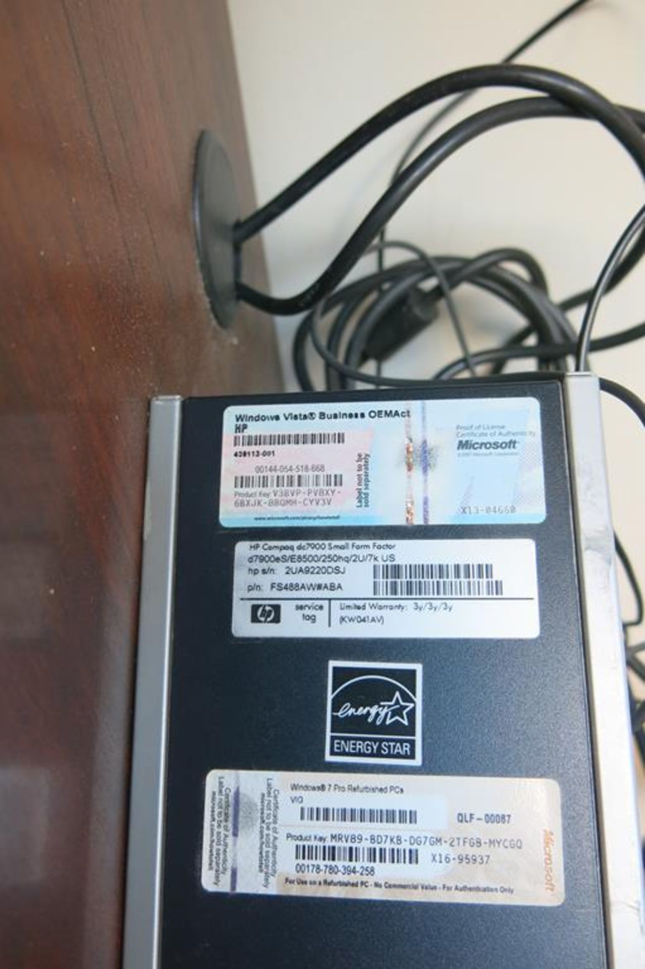 HP, COMPAQ DC7900 SMALL FORM FACTOR, DESKTOP COMPUTER, WINDOWS VISTA OPERATING SYSTEM WITH - Image 2 of 2