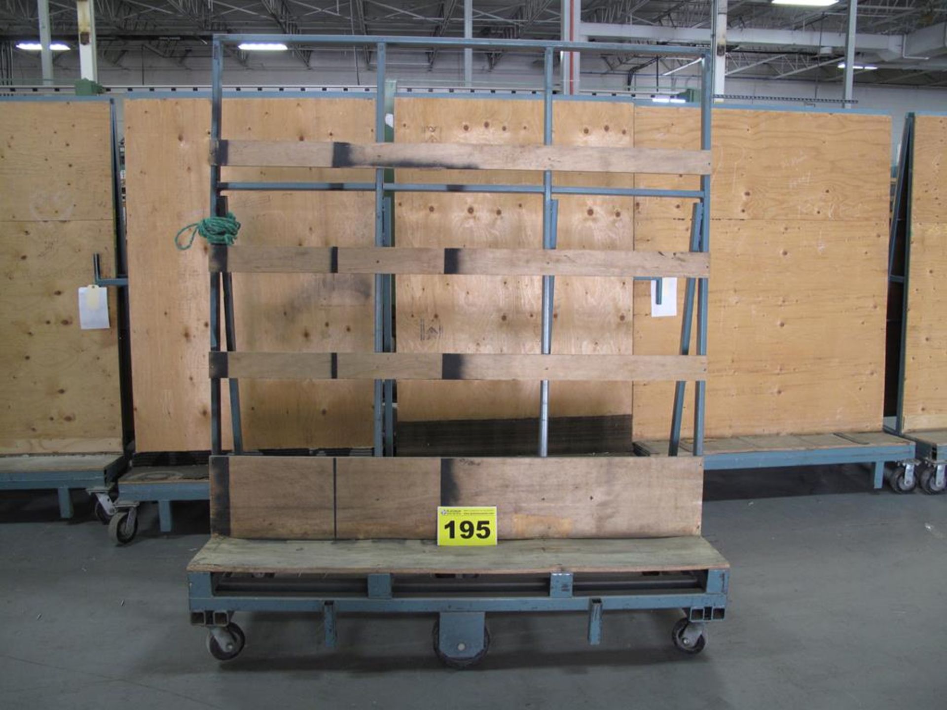 KEAR MFG, 3' X 6 'X 7', 3,000 LBS, SINGLE SIDED, ROLLING GLASS PRODUCTION CART WITH 6 CASTERS