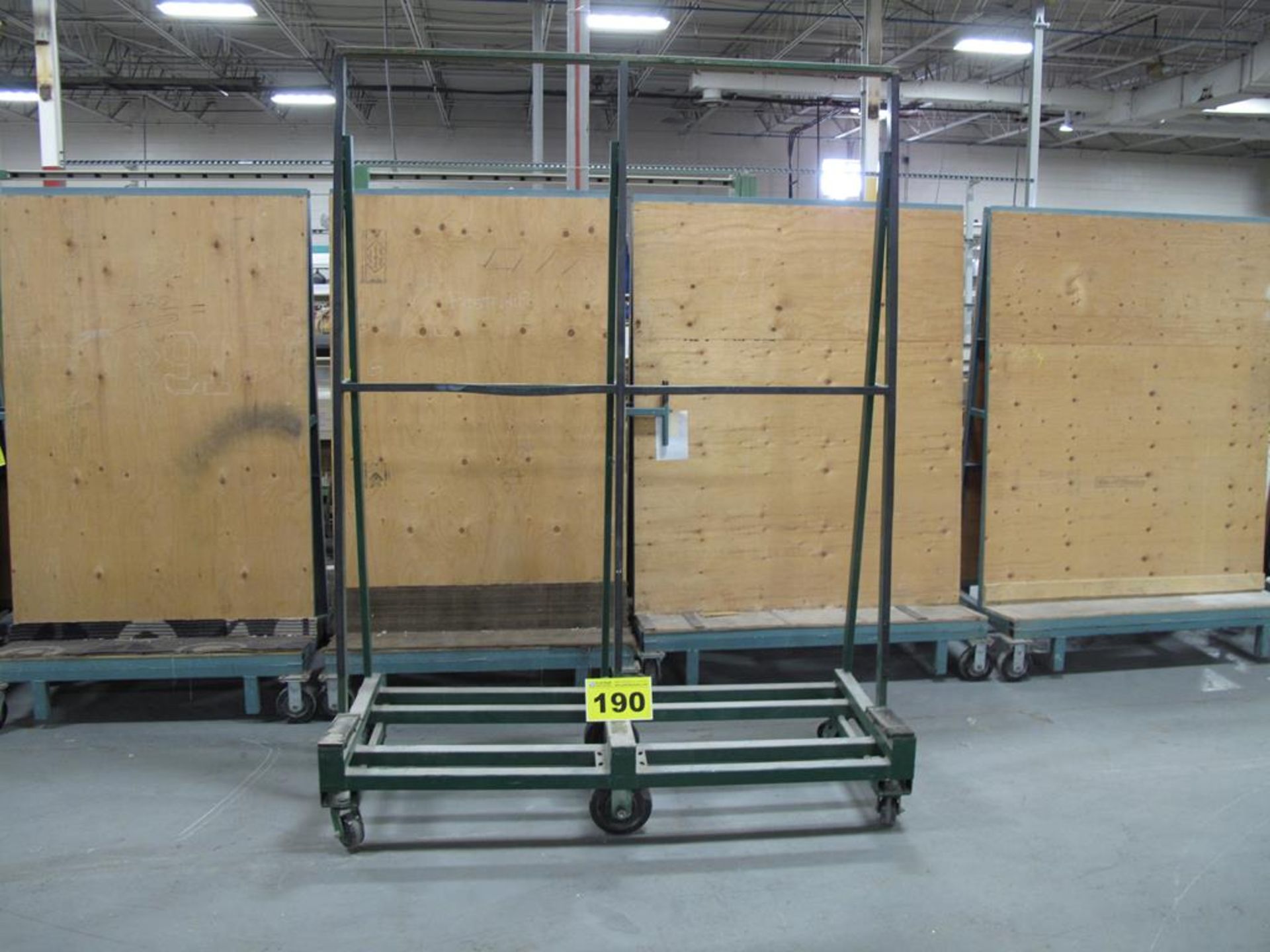 KEAR MFG, 3' X 6 'X 7', 3,000 LBS, SINGLE SIDED, ROLLING GLASS PRODUCTION CART WITH 6 CASTERS