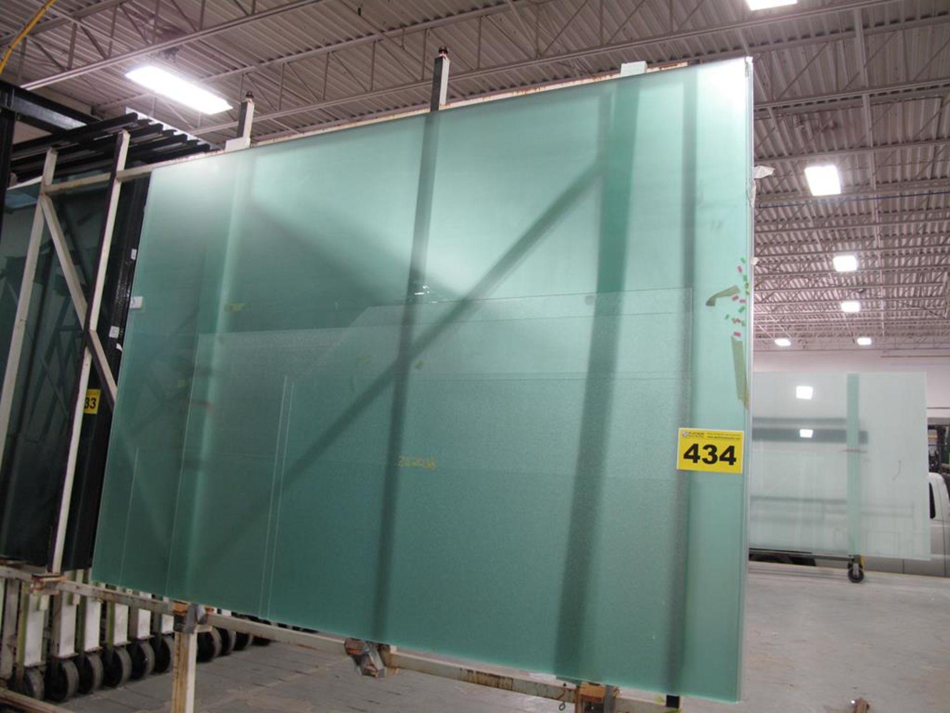 LOT OF (10) 5MM, FROSTED GLASS SHEETS, 96'' X 130''