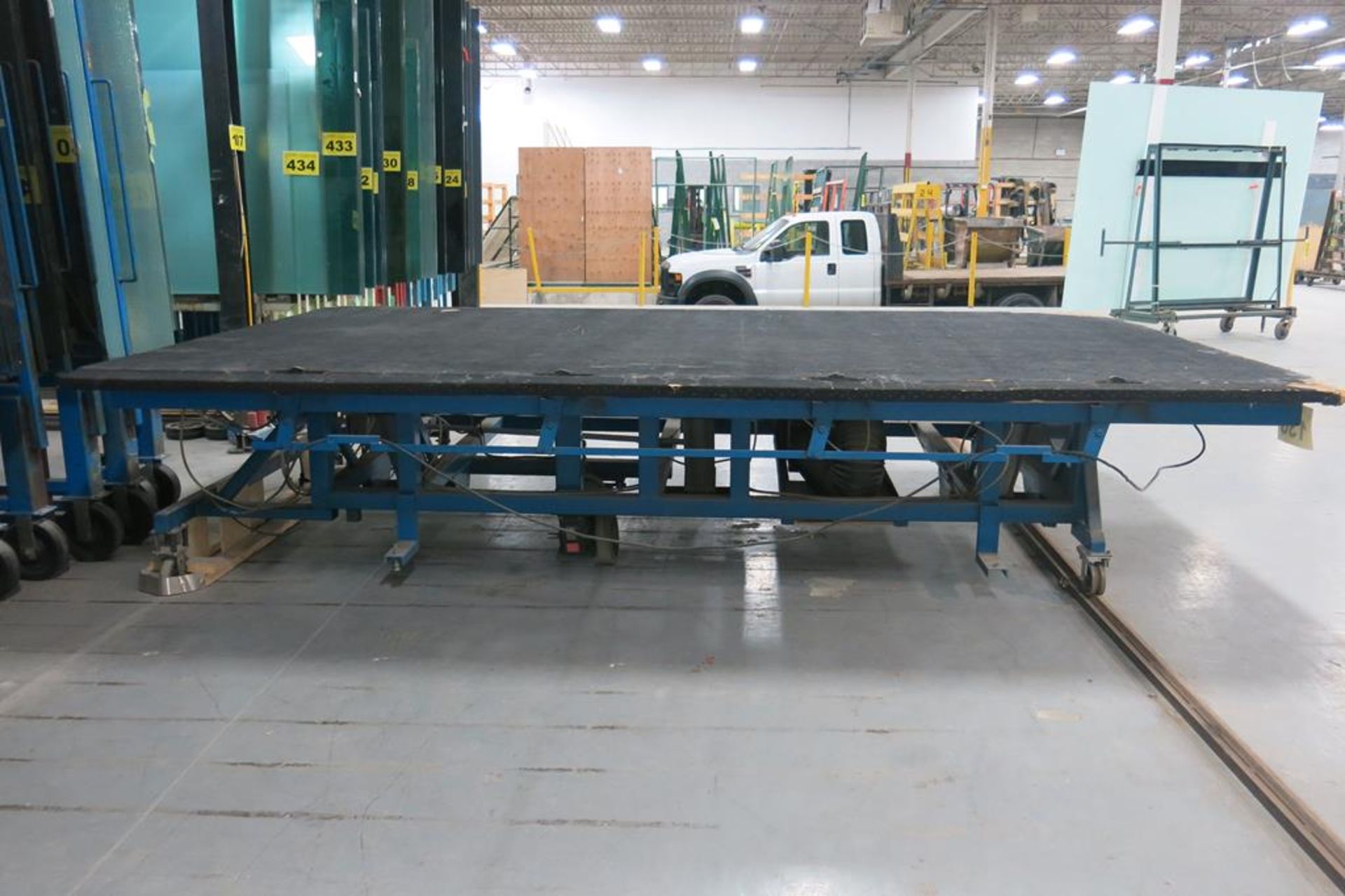 BROMER, MOTORIZED, TILTING TABLE, TABLE SIZE: 89" WIDE X 164" LONG WITH 50' OF RAIL - Image 4 of 4