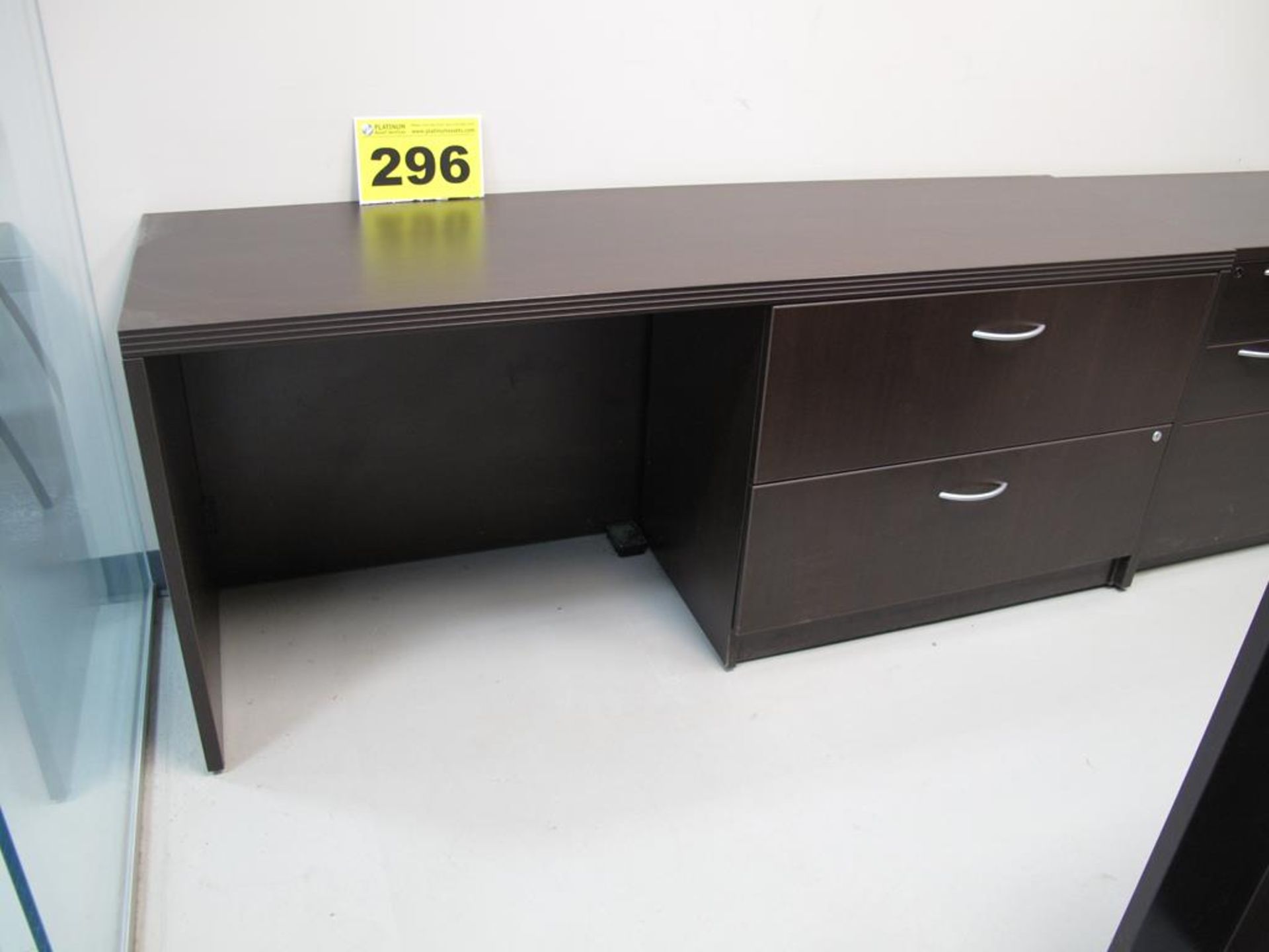 CREDENZA WITH (2) FILING DRAWERS, BROWN, 5.5'