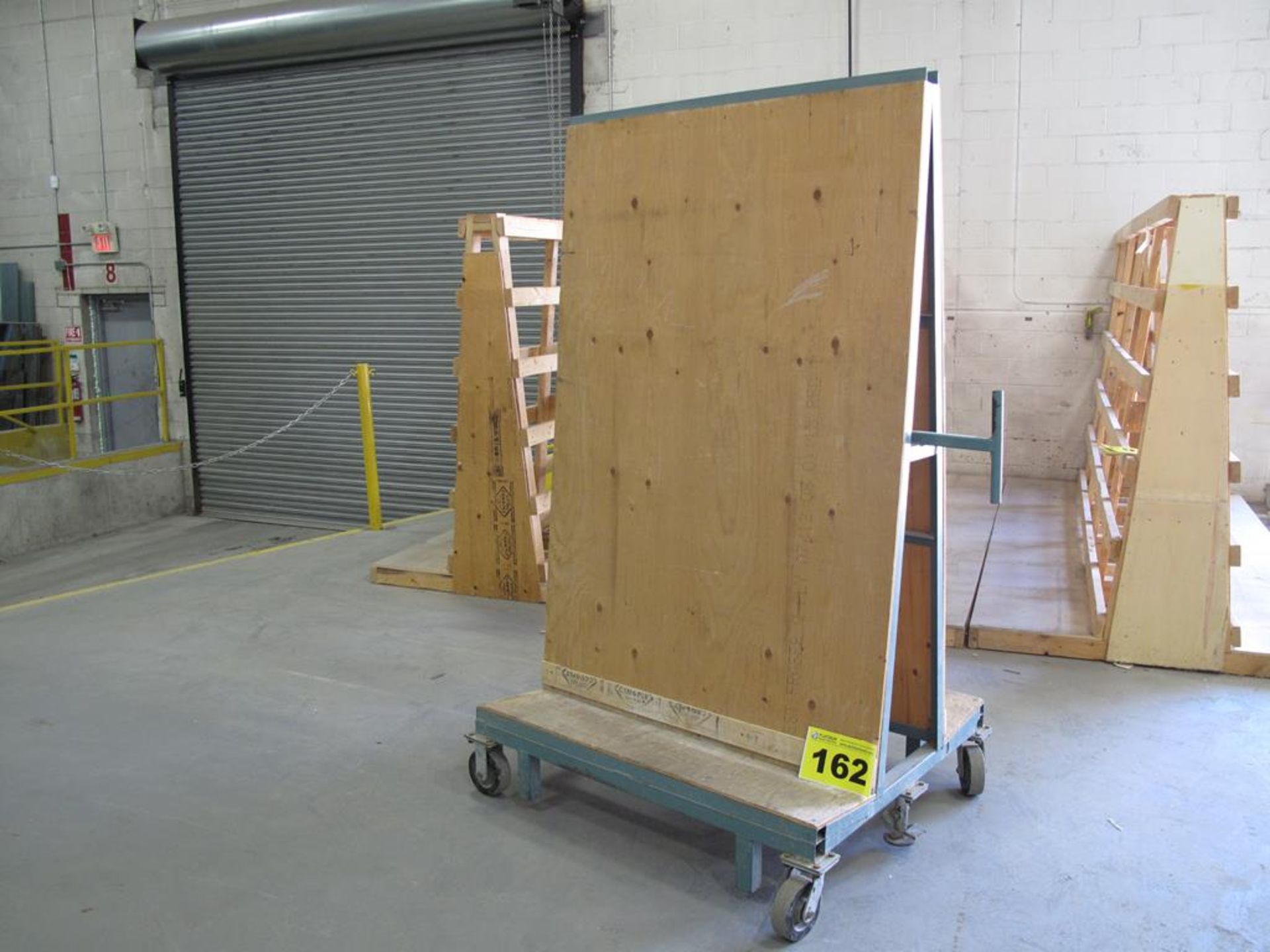 TRAN FAB, 2,000 LBS (APPROX.), 6' X 4' X 3' DOUBLE SIDED, ROLLING PRODUCTION GLASS RACK WITH FOOT