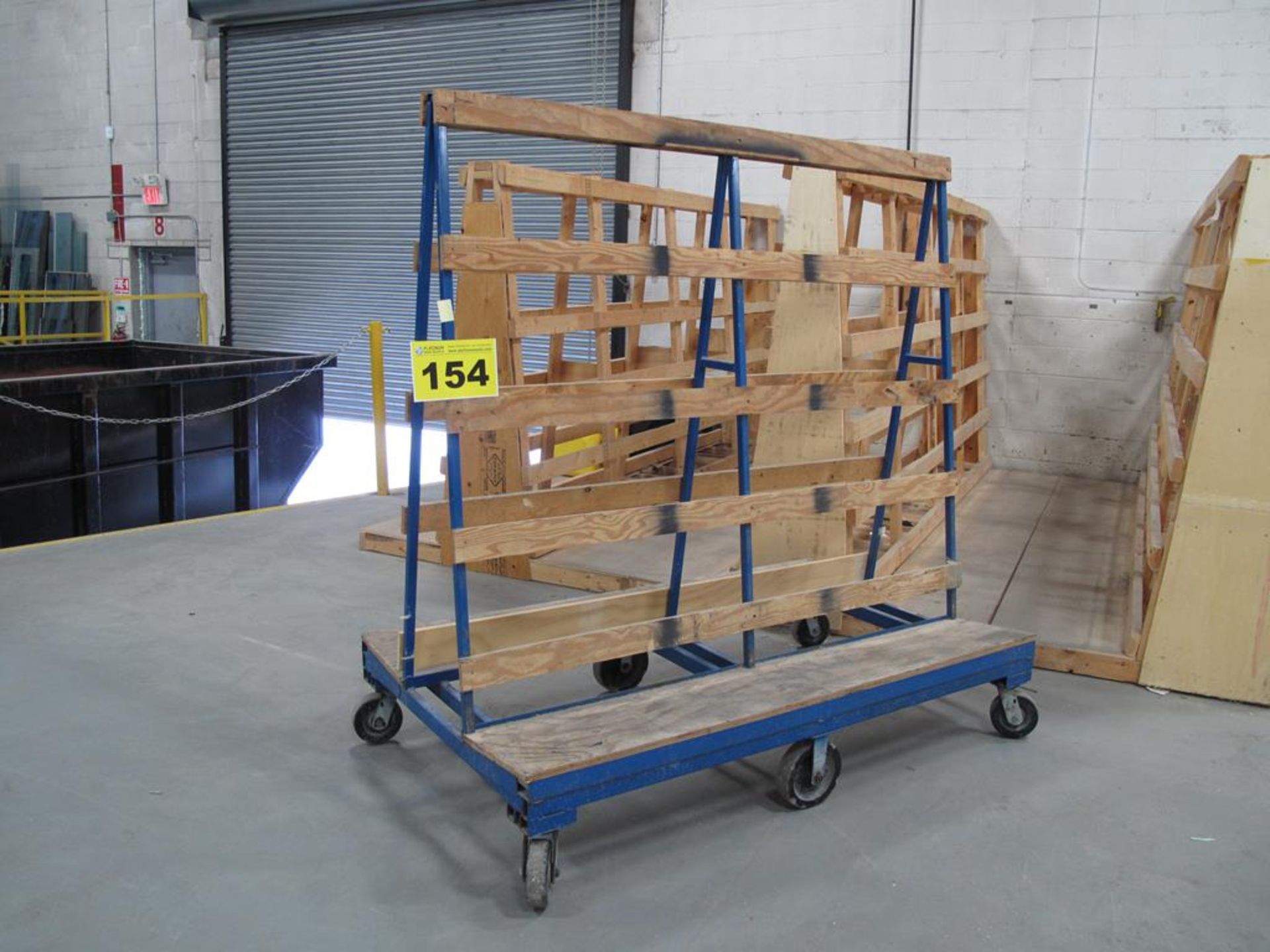 GRF, 3,000 LBS (APPROX.), 5' X 6' X 45", DOUBLE SIDED, ROLLING PRODUCTION GLASS RACK