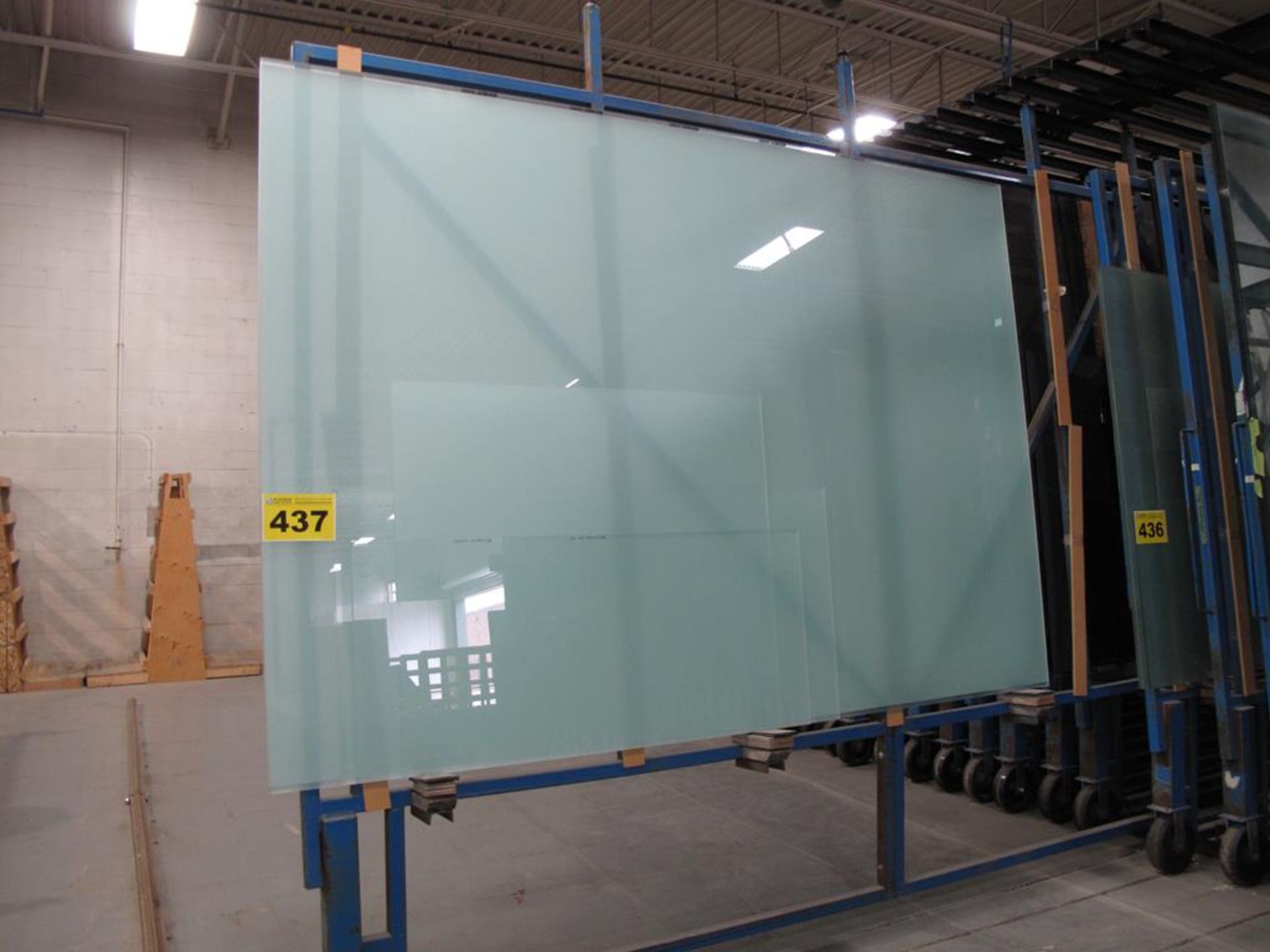 LOT OF (7) 3MM, FROSTED GLASS SHEETS, 96'' X 130''