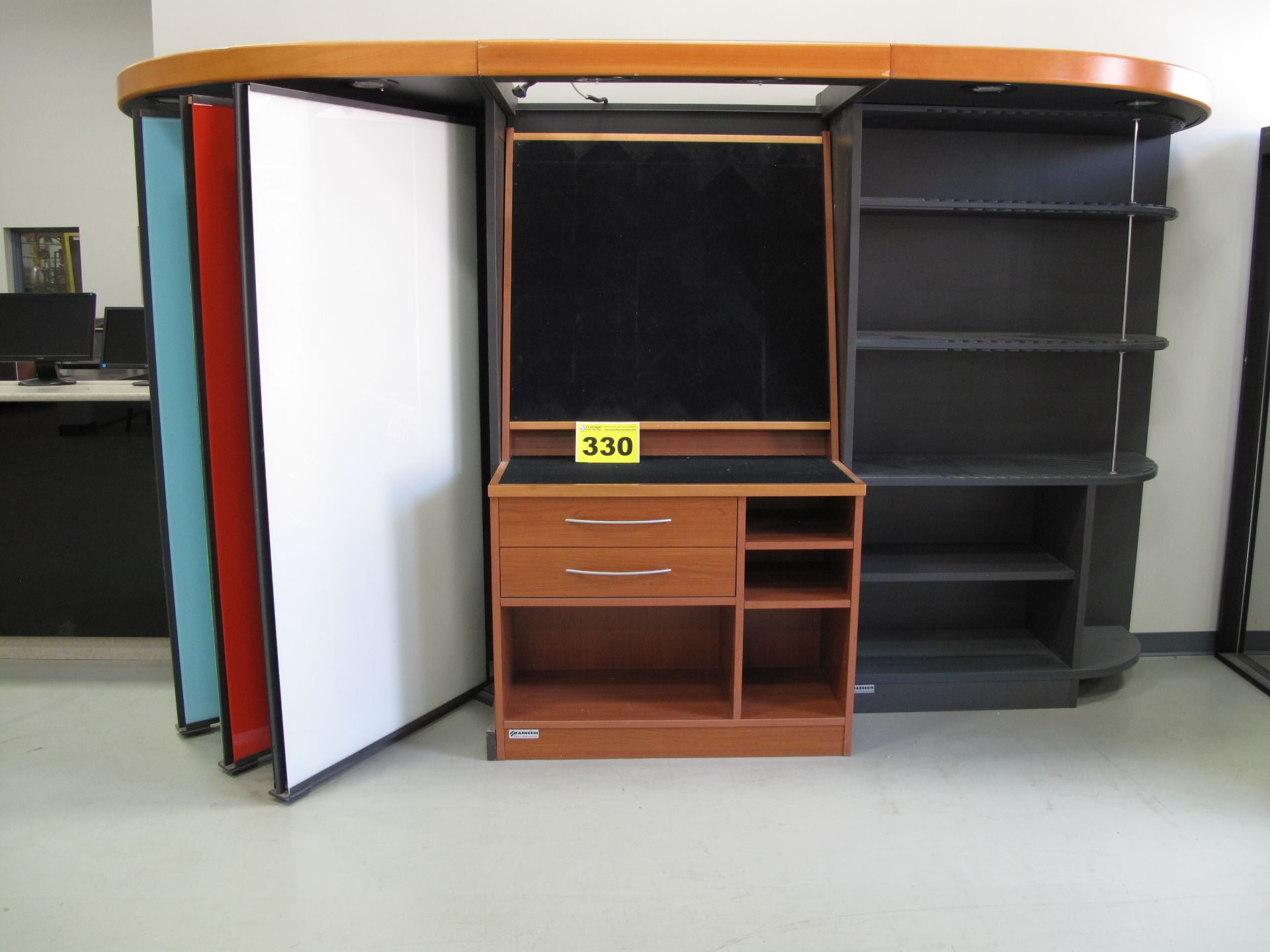 LOT OF RETAIL DISPLAY UNIT AND SLIDING DOOR CABINETS