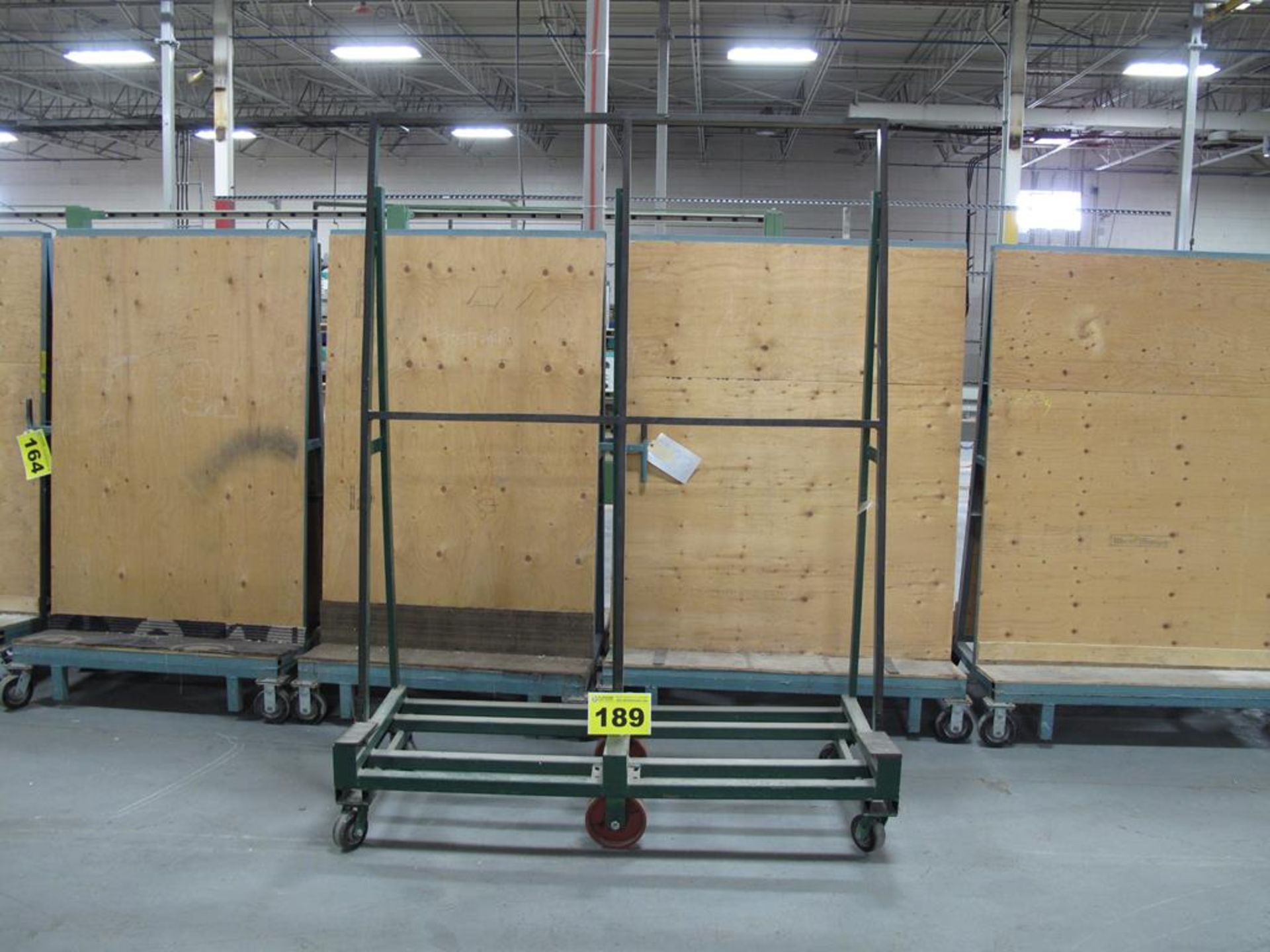 KEAR MFG, 3' X 6 'X 7', 3,000 LBS, SINGLE SIDED, ROLLING GLASS PRODUCTION CART WITH 6 CASTERS